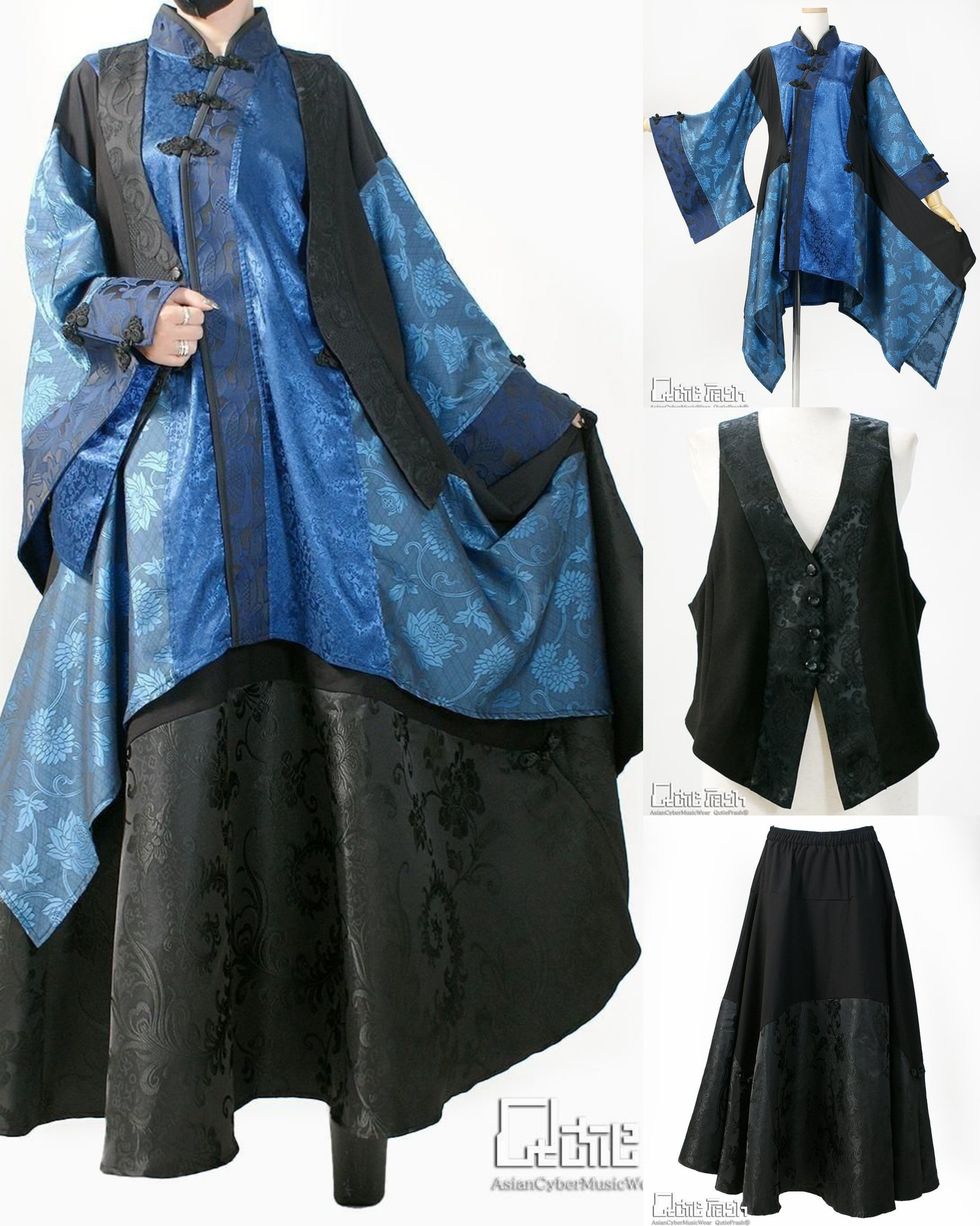 QutieFrash♢﻿ロングチャイナチュニック QutieFrash♢﻿ロングチャイナチュニック