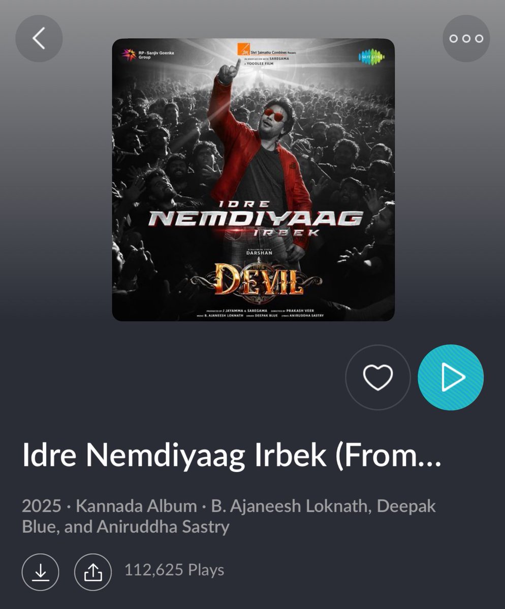 Aniruddha Sastry (@theasrsings) on Twitter photo ಇದ್ರೇ ನೆಮ್ದಿಯಾಗಿರ್ಬೇಕ್ 100K plus streams on <a href="/spotifyindia/">Spotify India</a> & <a href="/JioSaavn/">JioSaavn</a> ❤️🔥
Thanks for all the love 🫶🏼🙏
ನಿಮ್ಮ ಪ್ರೀತಿಗೆ ಚಿರಋಣಿ ನಾ.. ಎಲ್ಲಾ ನಮ್ಮವ್ರೇ ಅಂತಾ ಬಾಳೋಣ .. #IdreNemdiyaagIrbek
First Single from #TheDevil
Out now , #ForeverRecordBreaks 🔥❤️
A <a href="/AJANEESHB/">B AJANEESH LOKNATH</a> Musical 🎶 ಇದ್ರೇ ನೆಮ್ದಿಯಾಗಿರ್ಬೇಕ್ 100K plus streams on <a href="/spotifyindia/">Spotify India</a> & <a href="/JioSaavn/">JioSaavn</a> ❤️🔥
Thanks for all the love 🫶🏼🙏
ನಿಮ್ಮ ಪ್ರೀತಿಗೆ ಚಿರಋಣಿ ನಾ.. ಎಲ್ಲಾ ನಮ್ಮವ್ರೇ ಅಂತಾ ಬಾಳೋಣ .. #IdreNemdiyaagIrbek
First Single from #TheDevil
Out now , #ForeverRecordBreaks 🔥❤️
A <a href="/AJANEESHB/">B AJANEESH LOKNATH</a> Musical 🎶
