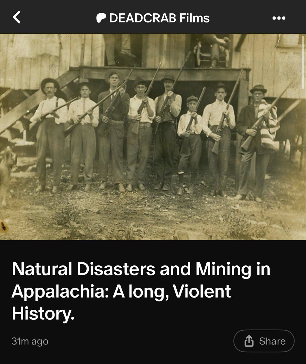 DEADCRAB_Films's tweet photo. On this day, 104 years ago, the largest armed civilian uprising in United States history came to an end, and almost no one outside of Appalachia even knows it happened. 

Corporations hired private planes to drop dynamite and gas bombs on American citizens, and eventually the president sent in 2,500 armed soldiers along with planes carrying live artillery to stop the conflict.

To see read the full story, check out https://t.co/VFWeUcFu8M ✍️

#appalachia #mining #disaster #conspiracy #americanhistory