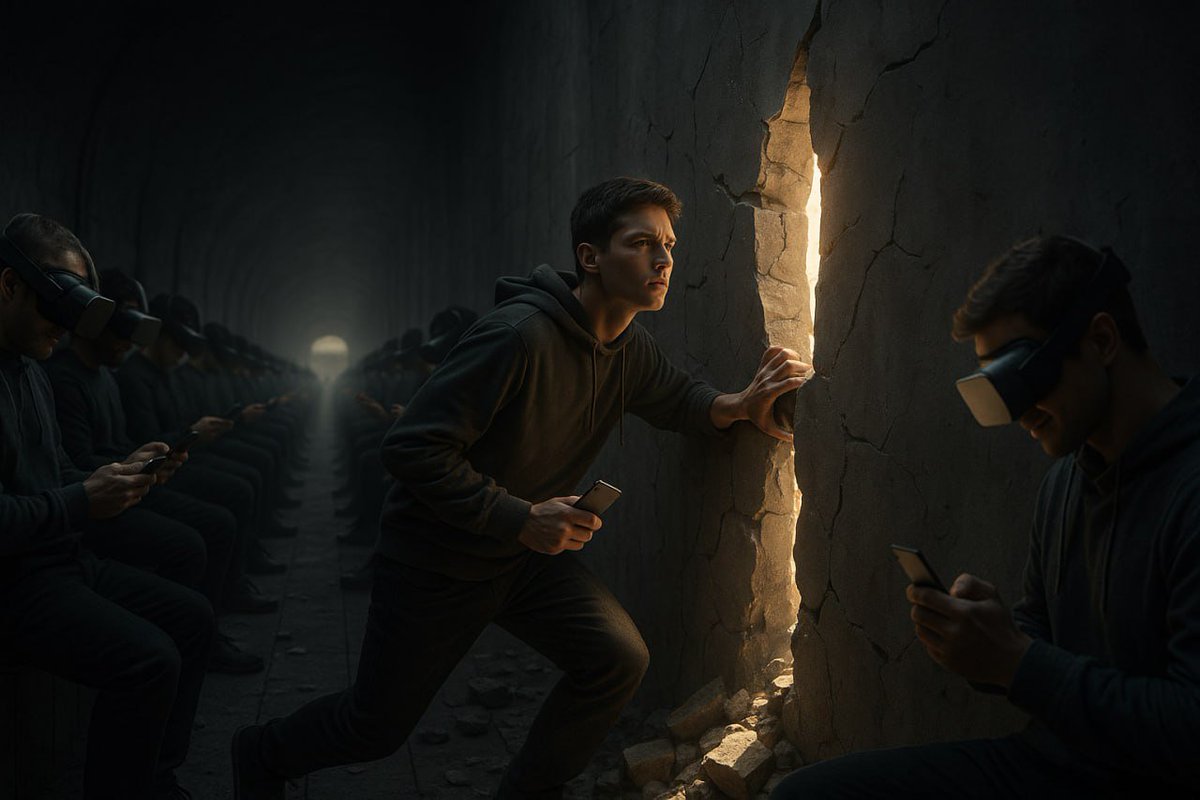 Scarcity_web3's tweet image. Most stay blind and comfortable in control.
But a few step out, they see ownership.

A spark of light in a tunnel of noise.
It’s the crack in the system — the way out. 🌐✨