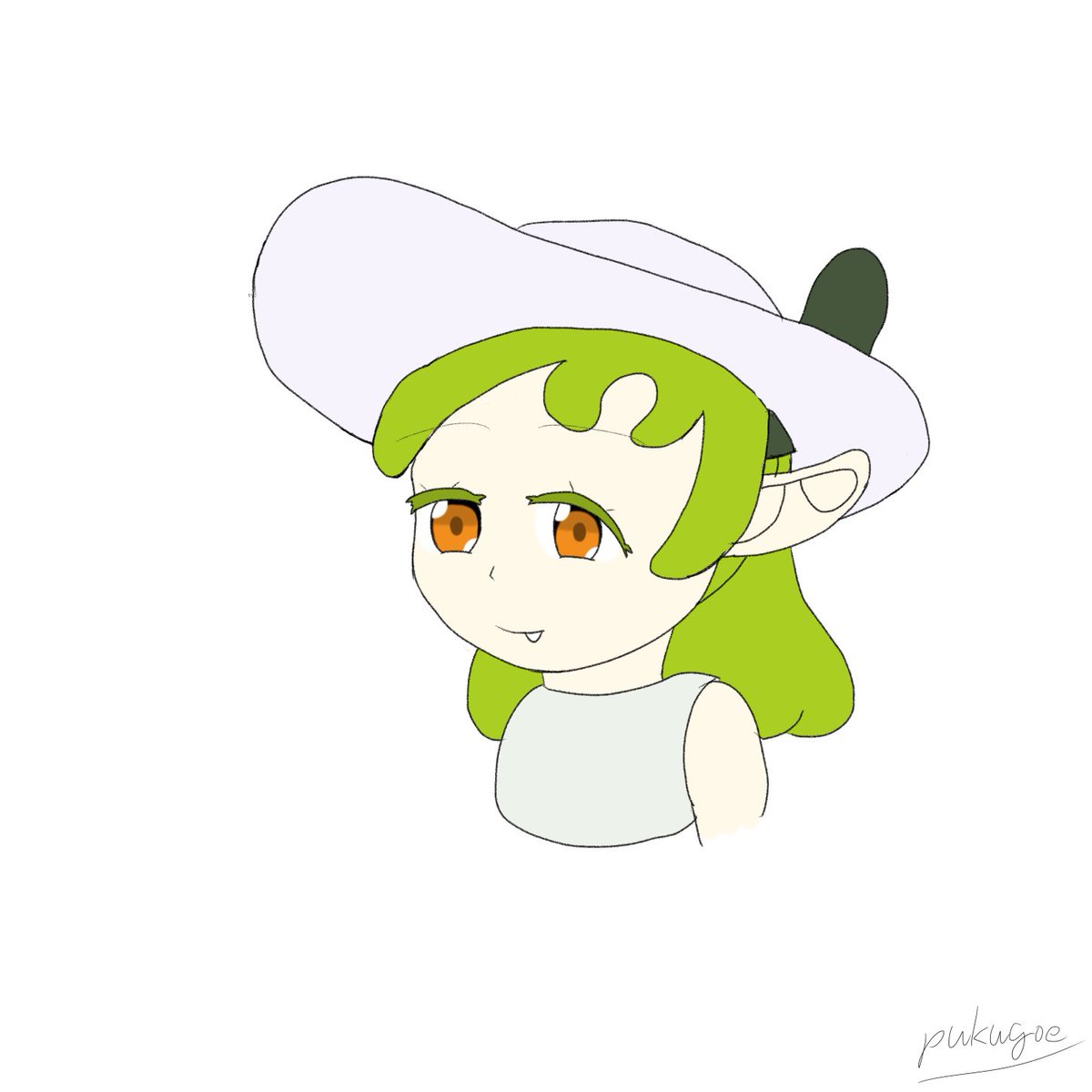 「本日の30分集中描き 鍔広帽子」|プクゴエのイラスト