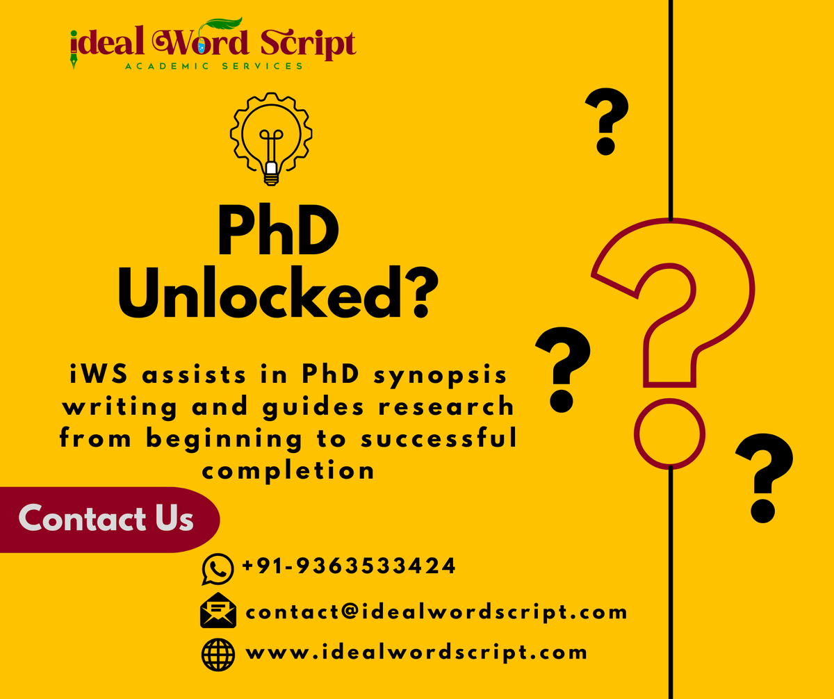 IScript57741's tweet image. Planning your PhD? Stuck with synopsis or thesis?

 iWS guides you from start to completion with expert research support.

WhatsApp: wa.me/919363533424
Email: contact@idealwordscript.com

#iWS #PhDGuidance #PhDSupport #PhDLife