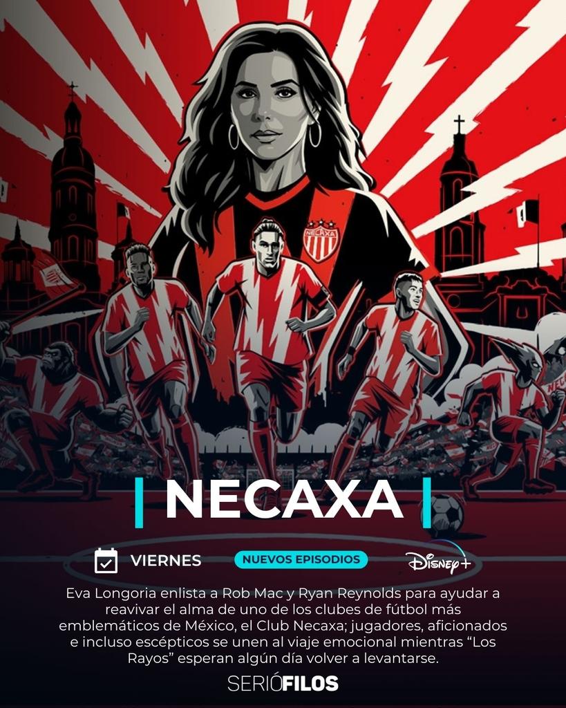 SeriofilosTV's tweet image. #EvaLongoria recluta a #RobMac y #RyanReynolds para revitalizar el espíritu de uno de los clubes de fútbol más antiguos e históricos de México, el Club Necaxa. #Necaxa, nuevos episodios los viernes solo en #DisneyPlus
