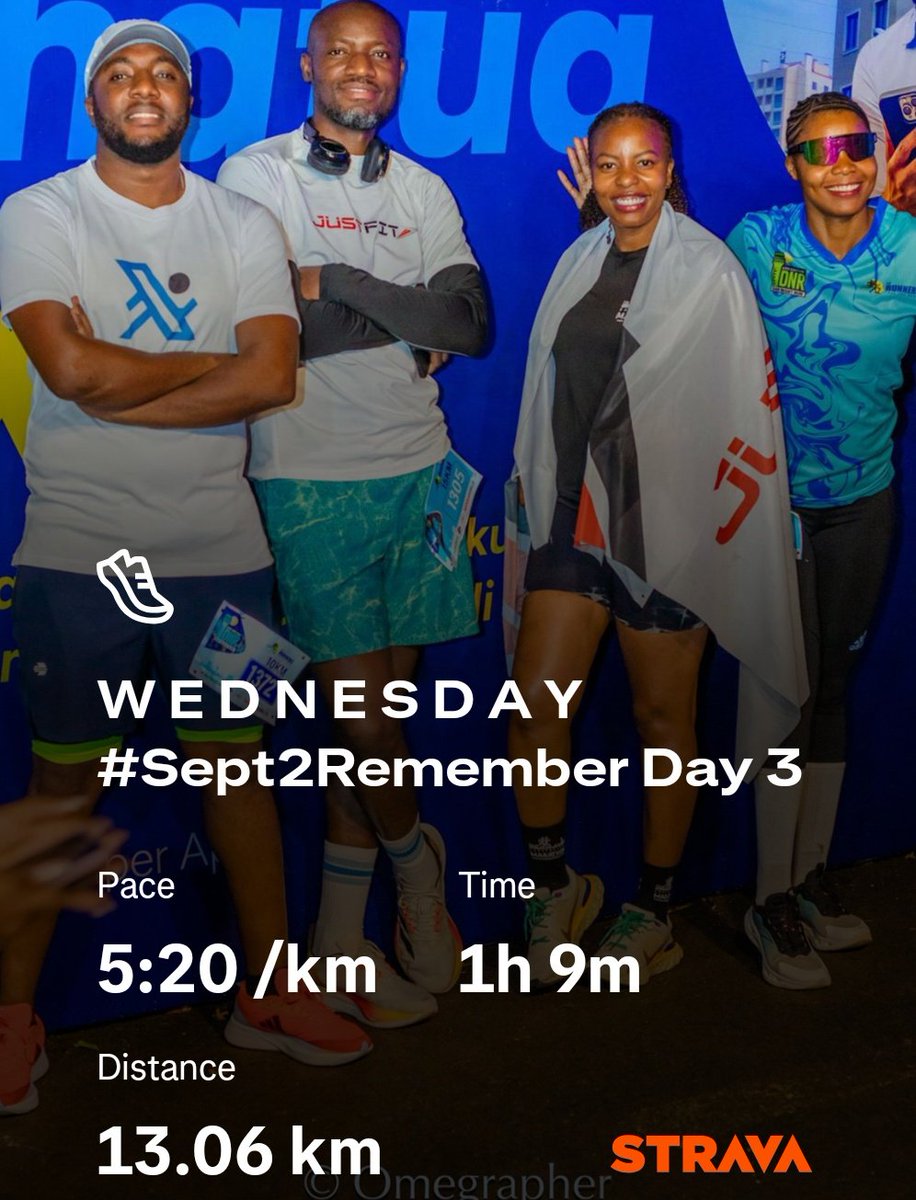 franklin_tissa's tweet photo. W E D N E S D A Y
Done with 13Km #Sept2Remember 

Powered by @JustFittz 
#TOTRunners
#FetchYourBody2025
#RunningWithTumiSole 
#IPaintedMyRun https://t.co/RjrEcQRFOS