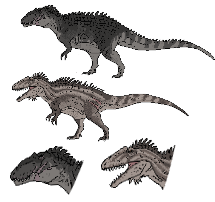 DiaNibiru's tweet photo. Light redesign of Giganotosaurus and Carcharodontosaurus from Jurassic World https://t.co/TXCY72jkQ6