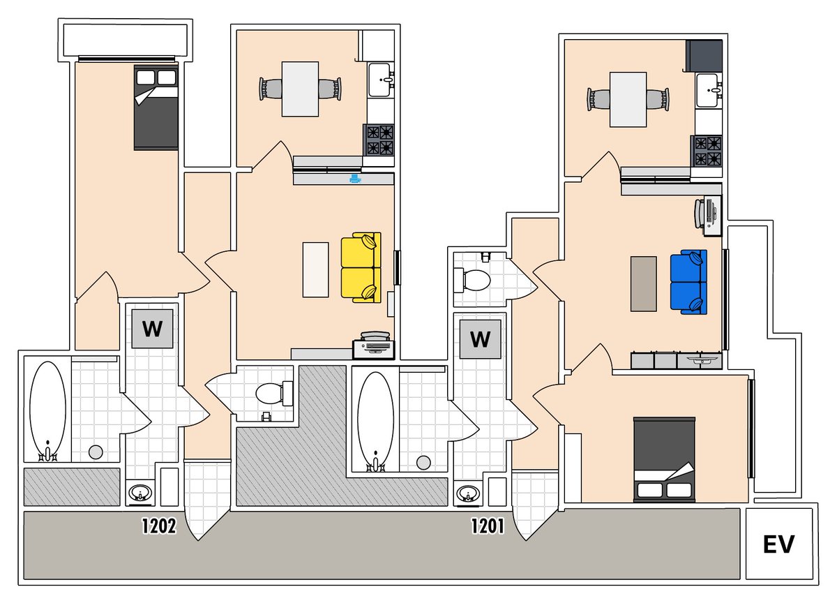 I tried to put together a diagram of Takano and Ritsu’s apartments based specifically on their manga counterparts since the anime changed so many things about them!