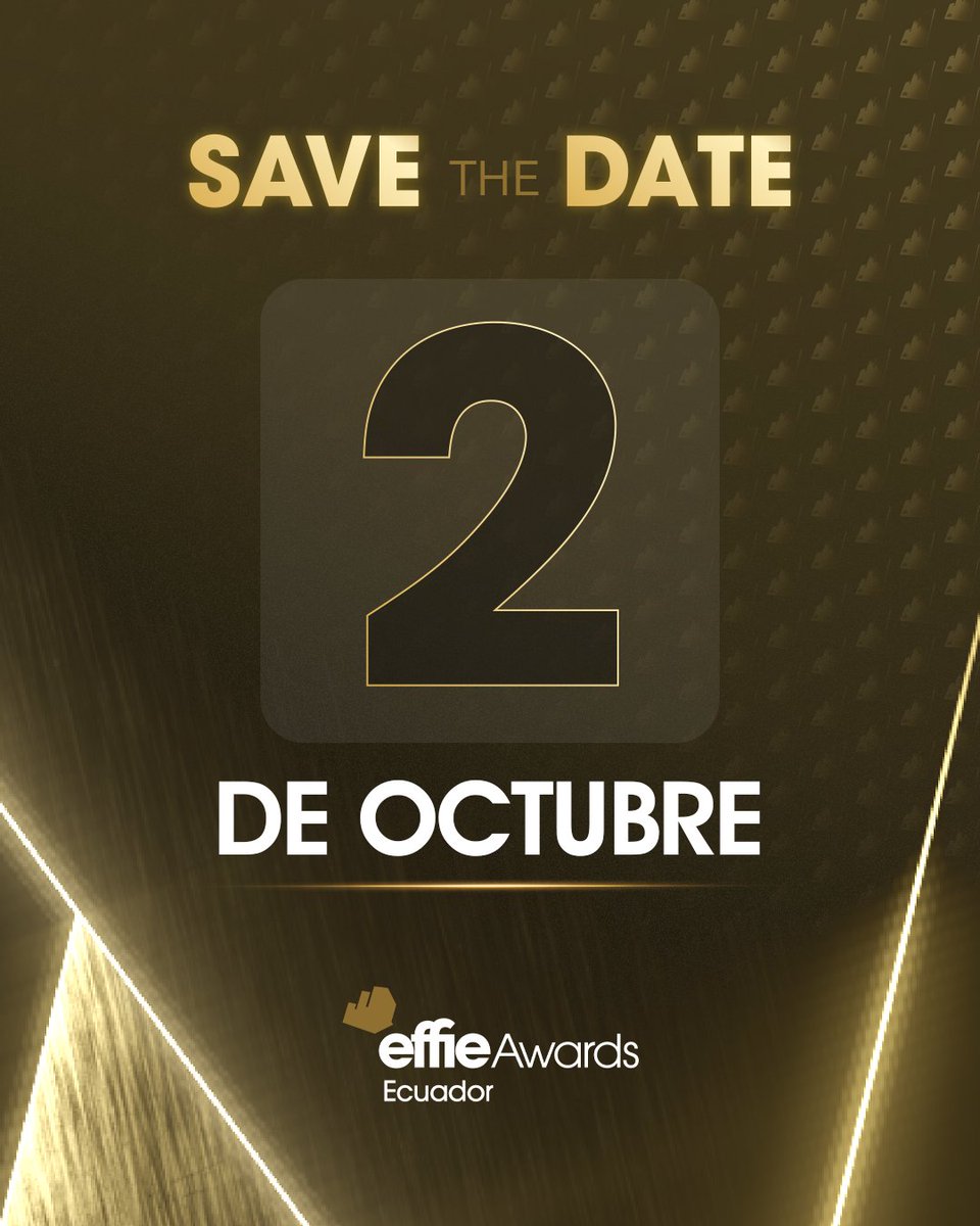 ¡Estamos listos para la 22a edición de Effie Awards Ecuador! 🏆

🗓️SAVE THE DATE: Jueves, 2 de octubre de 2025

#EffieAwardsEcuador
