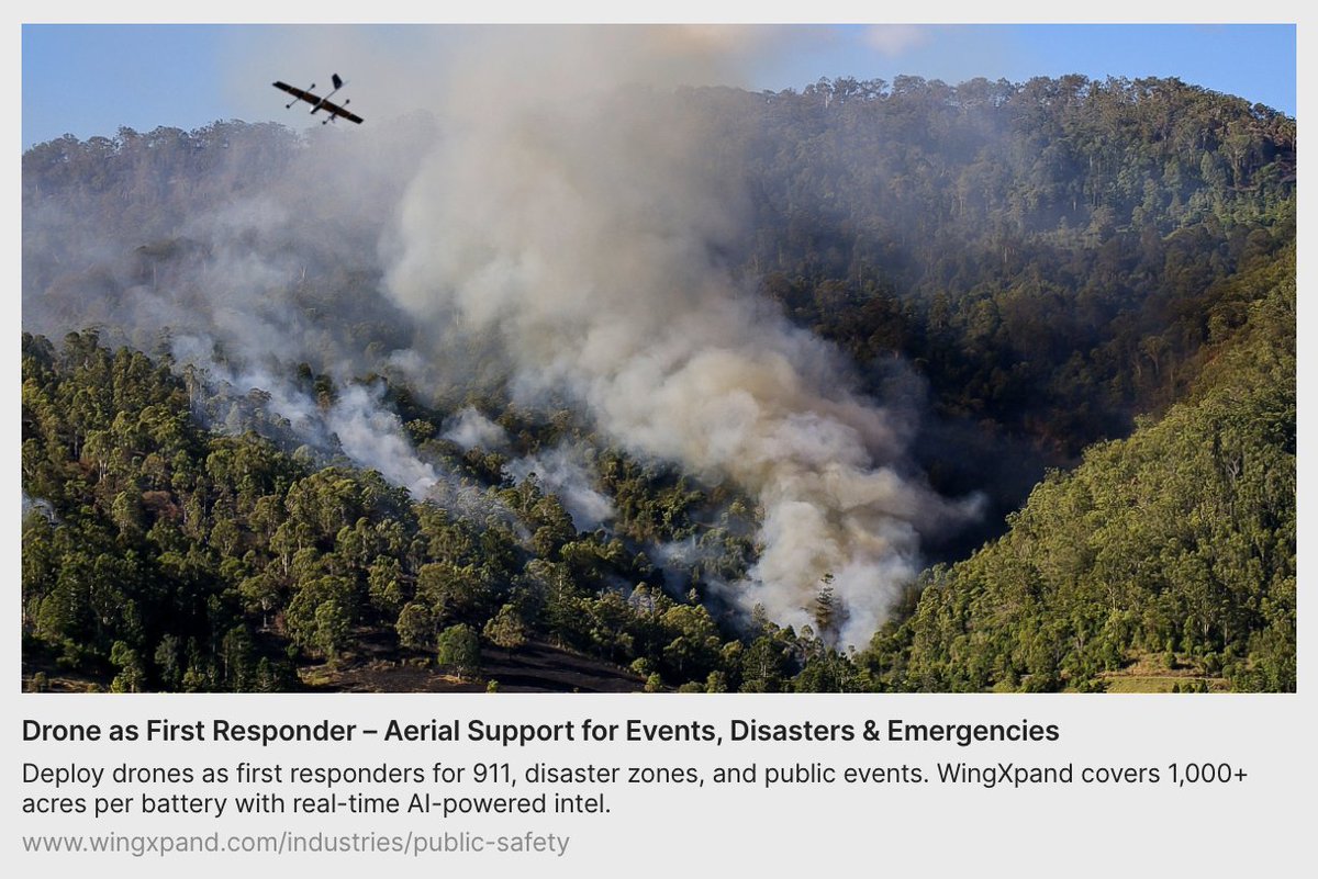 When seconds matter, getting eyes in the sky fast is critical.  

WingXpand’s smart planes launch from a backpack in <2 min and use AI to deliver insights so crews can focus on saving lives.   

wingxpand.com/industries/pub…