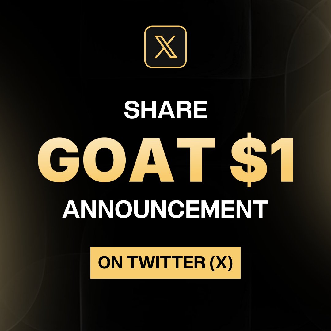 RithJd's tweet image. GOAT $1 Announcement