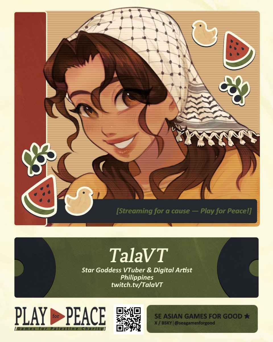 The Play for Peace: Games for Palestine 2025 Charity Bundle just launched, and I'll be playing some games from it for the next few weeks! 🍉🕊️

Just for $8, you can get almost 400 games and other goodies while contributing to a good cause! All money will go directly to @UNRWAUSA.