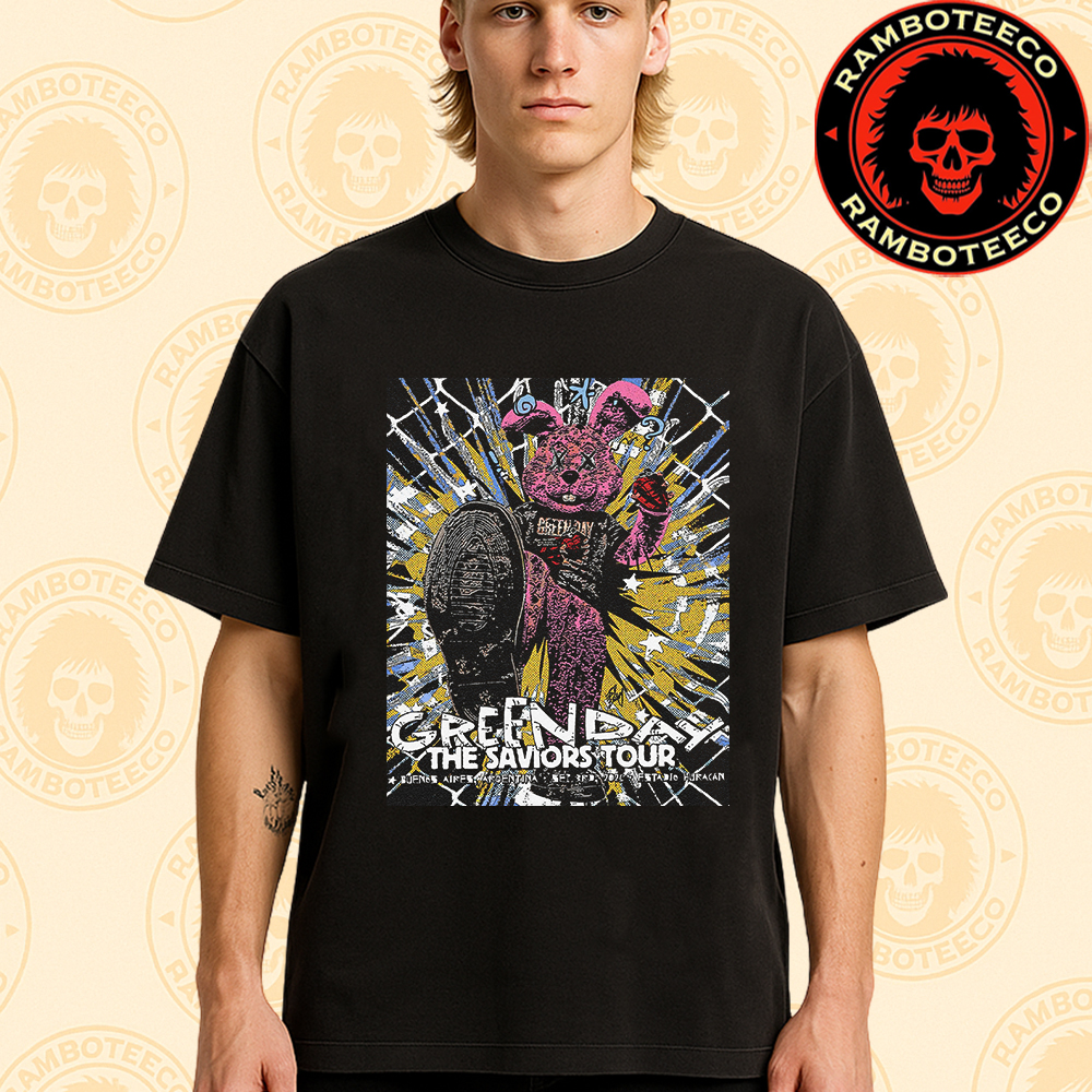 ramboteeco's tweet photo. Get ready for Buenos Aires! 🇦🇷 Rock the Green Day Saviors Tour poster tee from Estadio Huracán, Sept 3 2025. A must-have for fans! 
👉 https://t.co/IK4KQVFpOx 
👉https://t.co/iHJLTzJECd
👉https://t.co/2aZgkMdVxx
#GreenDay #SaviorsTour https://t.co/MH8emkHqcG
