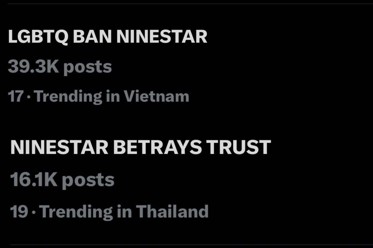The rotten company is still trending on X, no matter how much time has passed. 

LGBTQ BAN NINESTAR  
#StandAgainstNinestar 
#TILFF2025 
#LGBTQFILMFESTIVAL 
#Ninestarstudio