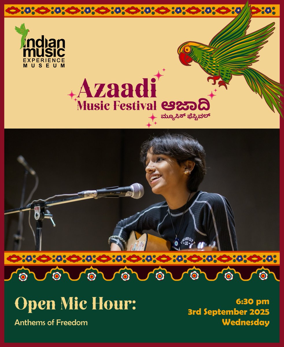 Share your songs, poems &amp; voices of #Azaadi at IME’s Open Mic. Every voice matters at #AzaadiMusicFestival!
.
.
Register: indianmusicexperience.org/azaadi-music-f…

Join: whatsapp.com/channel/0029Vb…