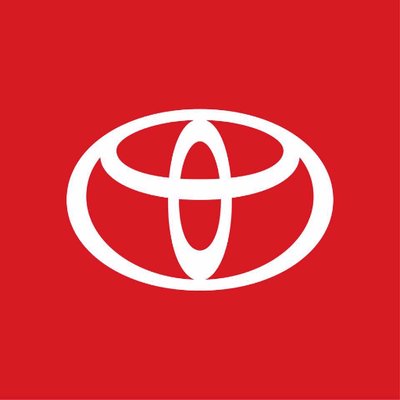 赤い背景にトヨタのロゴ