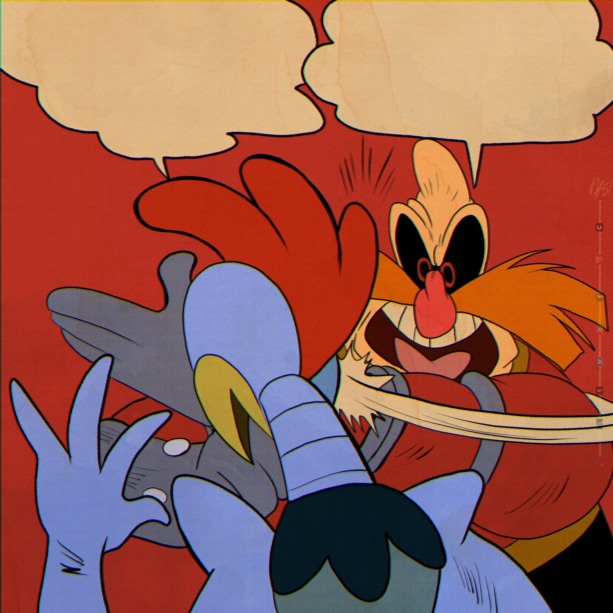 ✨Adventures of Sonic the Hedgehog Dr. Robotnik and Scratch, Batman Slapping Robin meme homage✨