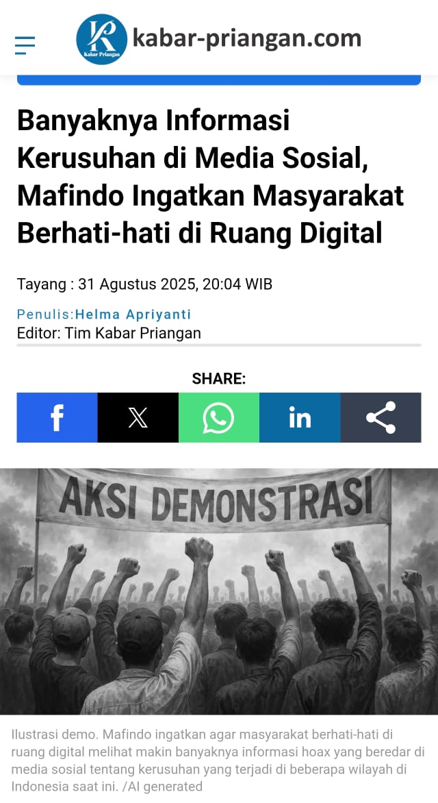 seenzaga's tweet photo. Pastikan setiap berita yang dibaca sudah melalui verifikasi dari sumber terpercaya agar tidak terjebak hoaks.
Mari bersama cerdas bermedia sosial demi terciptanya ruang digital yang sehat, aman, dan informatif. 

#IndonesiaDamaiBersatu
Dahulukan Dialog Terbuka https://t.co/zkv9qfew42