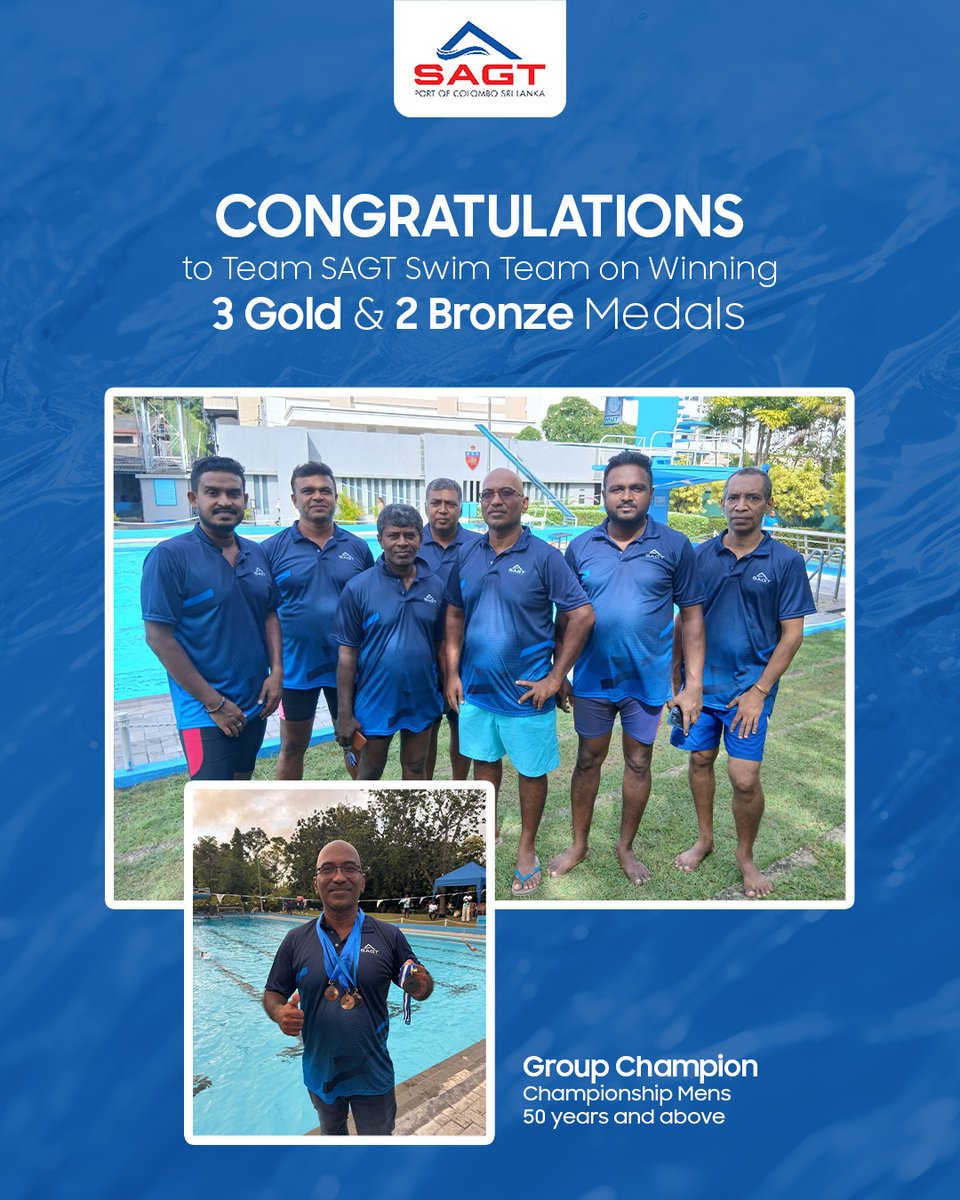 Team SAGT making waves yet again!

A shoutout to our incredible SAGT Swim Team for their outstanding performance, teamwork, and determination in the pool at the John Keells Inter-Company Swimming Meet.

Your drive and discipline reflect the spirit we bring to everything we do.