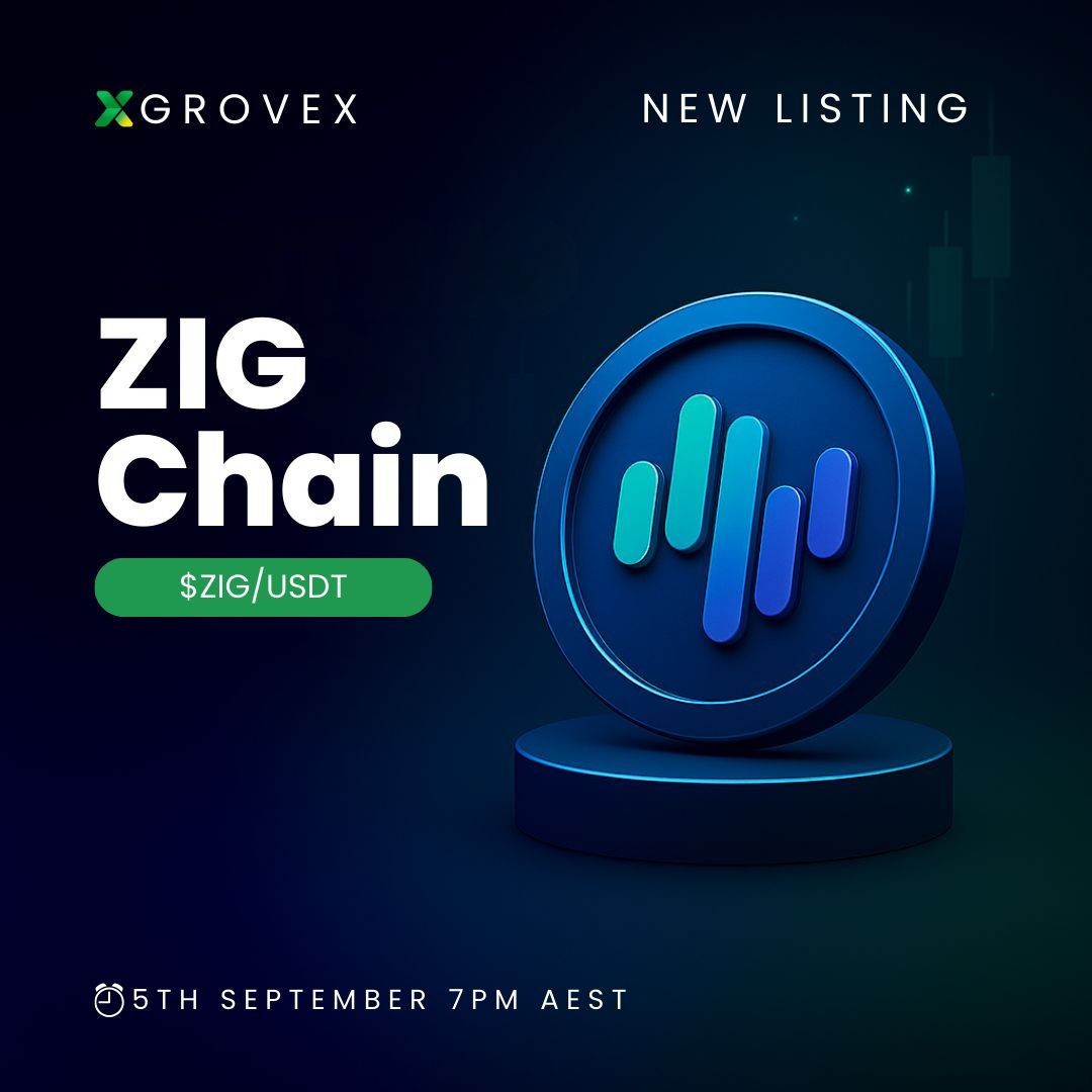 GroveXchange's tweet image. 🚨 Listing Soon: @ZIGChain $ZIG on GroveX! 🚨

Deposits Open: 5th September
Trading Begins: 5th September

⏰ 7:00 PM AEST / 9:00 AM UTC / 5:00 AM EST

🔗 More Info: grovex.io/en_US/noticeIn… 

#ZIG #Ethereum #ZIGChain #Crypto #GroveX #Blockchain #Web3