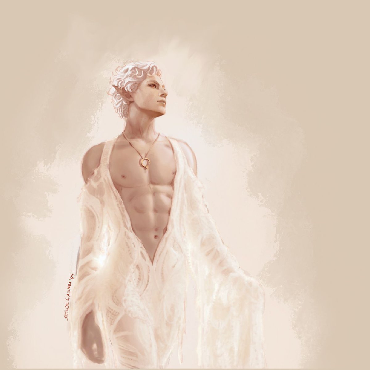 sailorgundam308's tweet photo. Lace, abs, and a look that could steal your dark soul. Who needs gold when you’re this pretty?

#game #baldursgate #karlach #astarion #art https://t.co/az2BpipvAy