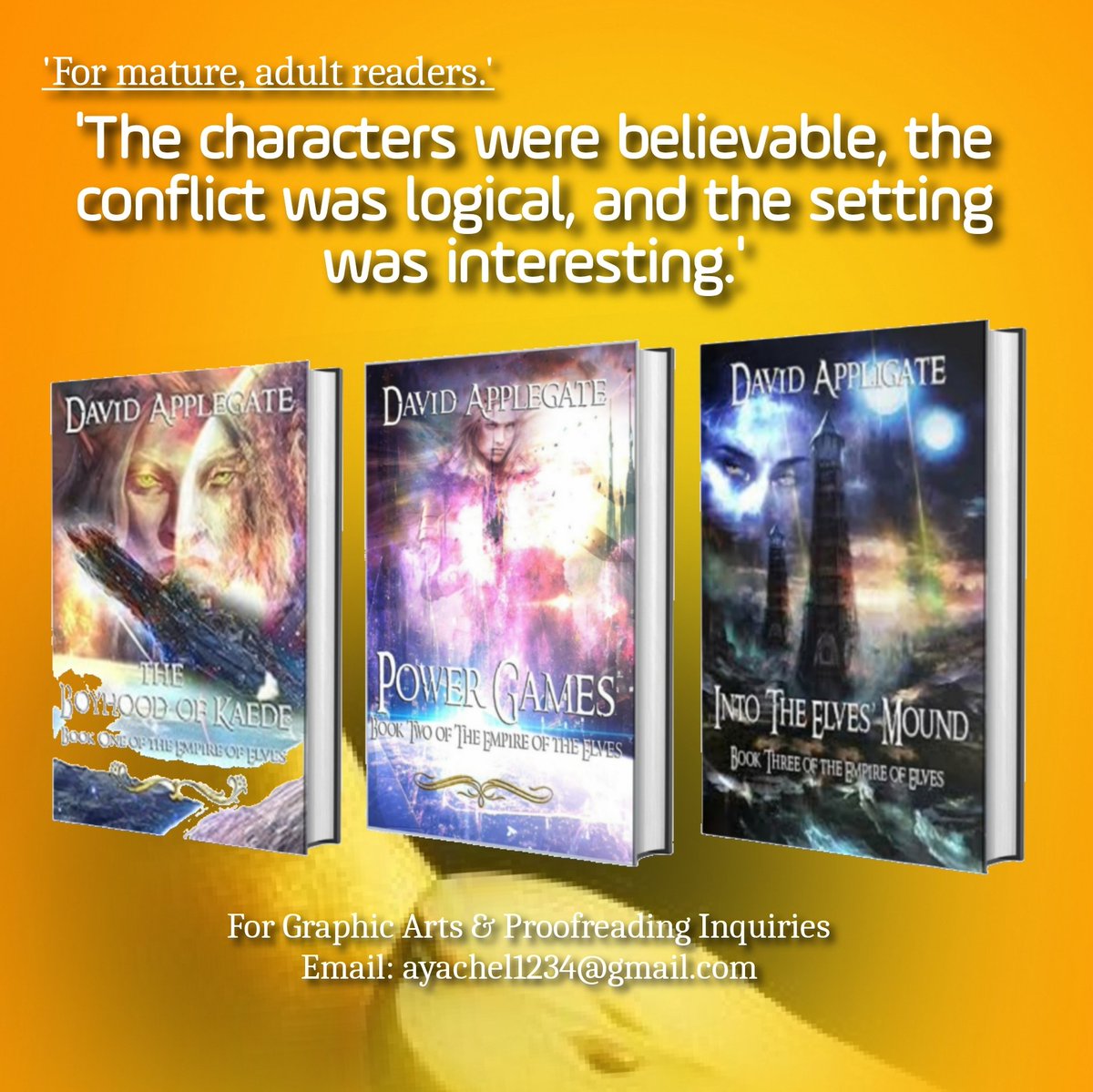 Zey Perez Author Artist Reviewer (@zeaperez3) on Twitter photo ๐ฟ๐ป๐ฟ #bookreviews
'After the fall of Tir Na Nog, Elves left Earth and established a temporary home on Mars while they explored the stars.'
๐ปTHE BOOKS OF DAVID APPLEGATE <a href="/FutureFantasy5/">The Author, David T Applegate</a>
BUY HERE: amazon.com/Boyhood-Kaed...
#scifi #adult #erotic ๐ฟ๐ป๐ฟ #bookreviews
'After the fall of Tir Na Nog, Elves left Earth and established a temporary home on Mars while they explored the stars.'
๐ปTHE BOOKS OF DAVID APPLEGATE <a href="/FutureFantasy5/">The Author, David T Applegate</a>
BUY HERE: amazon.com/Boyhood-Kaed...
#scifi #adult #erotic