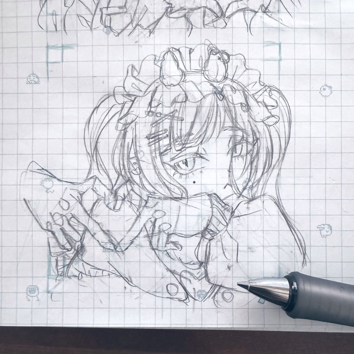 _INAIINAIGHOST's tweet photo. 骨折入院前に描いていたポケツイのうちの子たち、いつ完成するかな https://t.co/xRVfNOkT9R