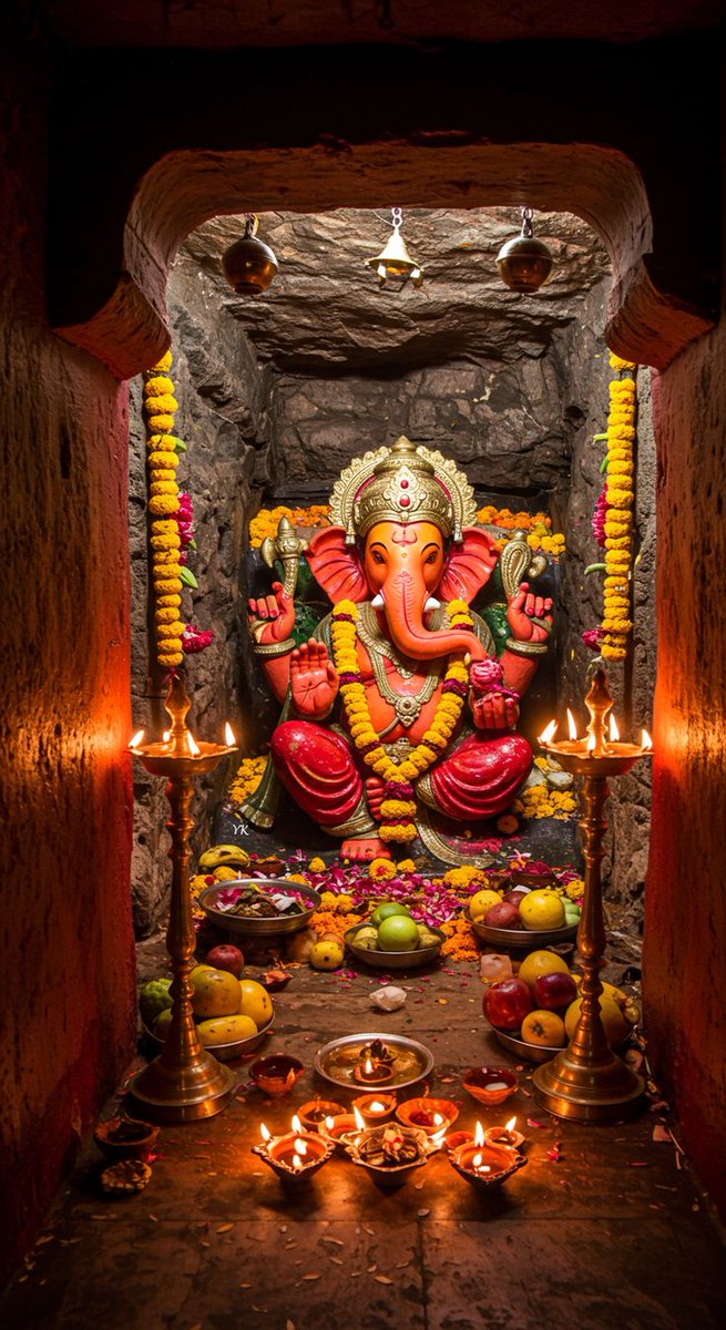 "Sukhkarta Dukhharta
Varta  Vighnachi..
Noorvi Poorvi Prem 
Krupa Jayanchi..
Sarvangi Sundar 
Utishendurachi..
Kanthe Jhalke Maal 
Mukta Phalaanchi..
Jai Deva Jai Deva.."
Om Gang Ganpataye Namaha!!!
#shriganesh 🙏❤️🙏💛🙏🧡🚩
