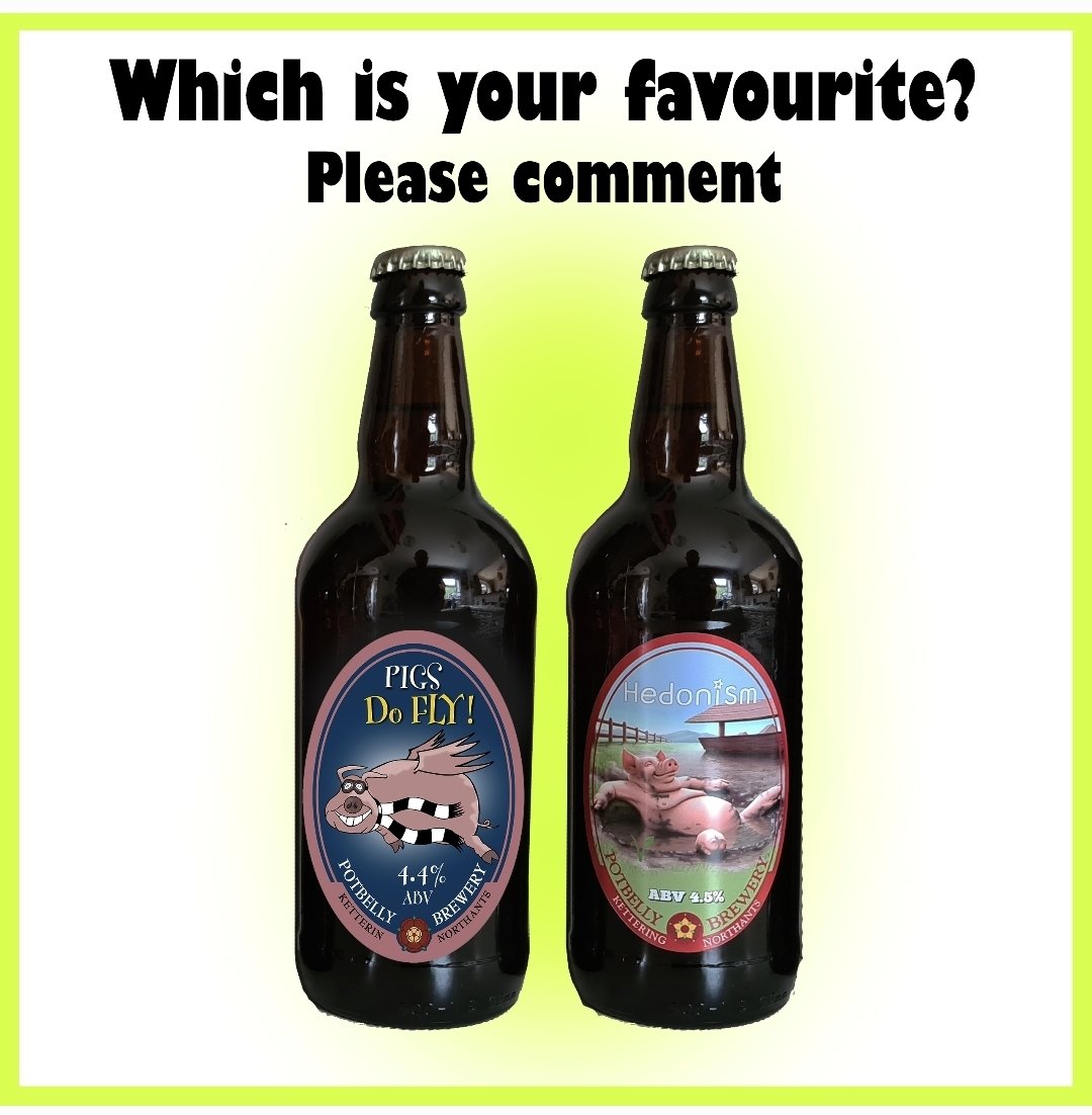 PotbellyBrewLtd's tweet image. 🍻🐷 It’s decision time!
Which one’s your favourite brew?

Pigs Do Fly (4.4% ABV)
Hedonism (4.5% ABV) is your go-to!

#PigsDoFly #Hedonism #PotbellyBrewery #CraftBeer #BeerLovers #HaveYourSay