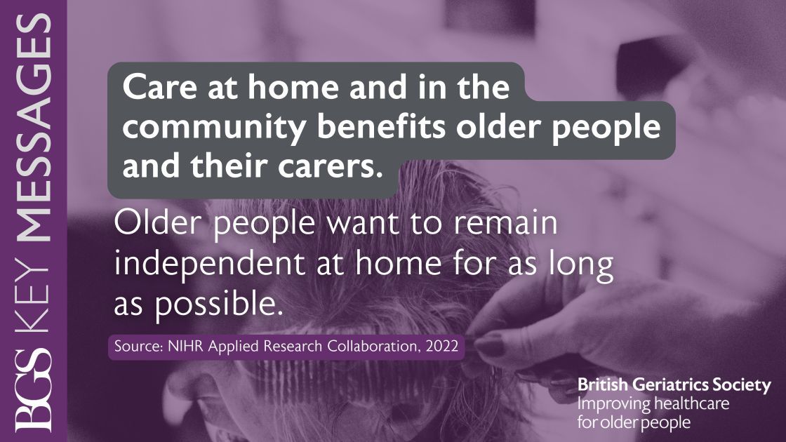 8 of 10 key BGS messages on older people's healthcare: 

Care at home and in the community benefits older people and their carers. 
buff.ly/QStP2AE