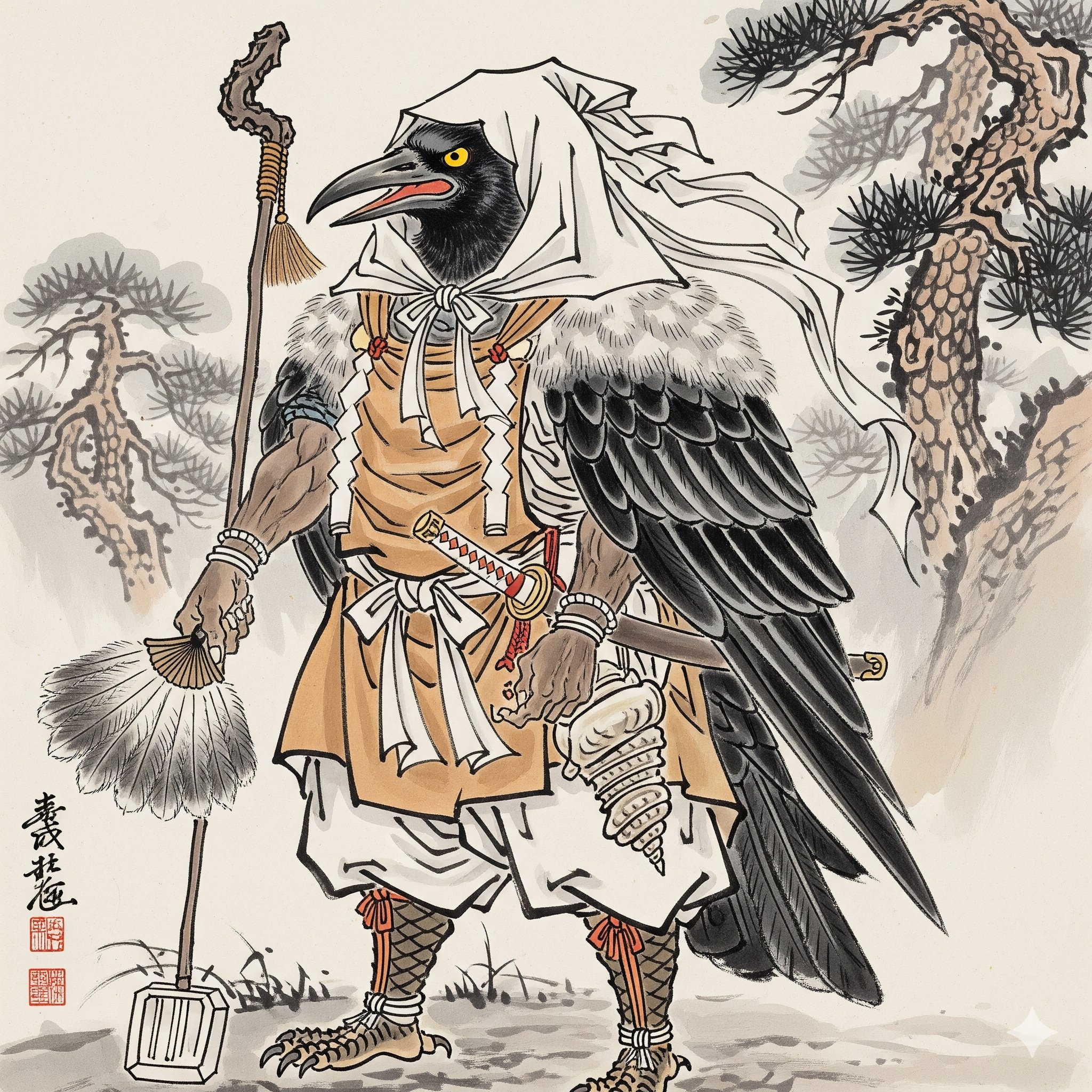 常陸坊と不動尊 常陸坊と不動尊