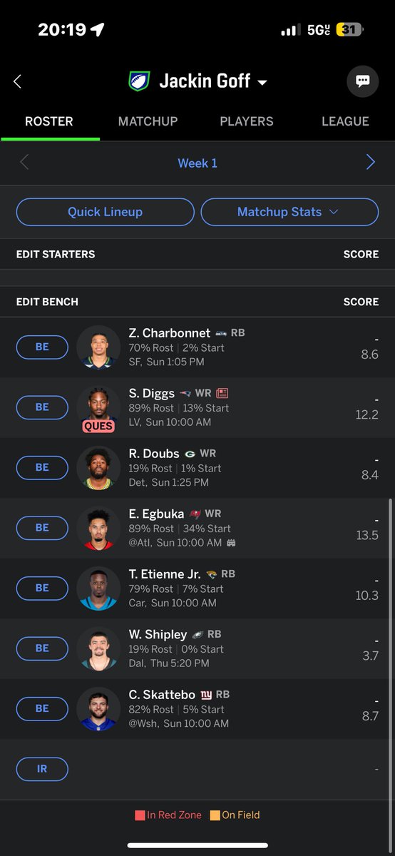 Ry_Mill's tweet photo. @jlarkytweets Did this draft a lot off your sheet. What do you think? 8th pick, 12 man, PPR https://t.co/vIKJZ5p9y8