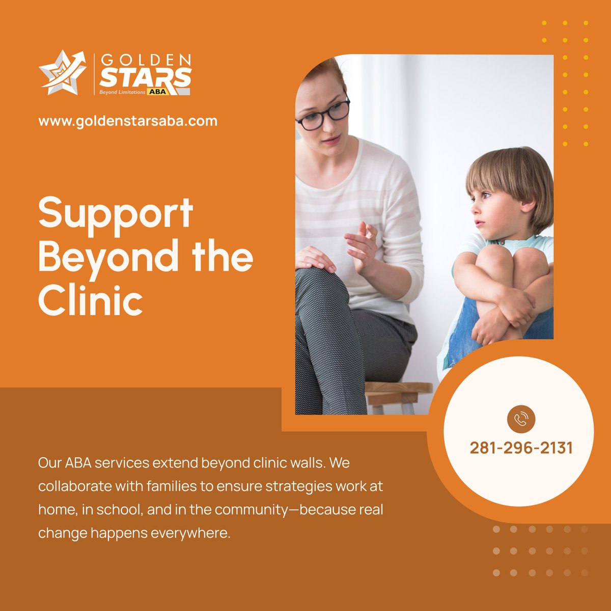 GoldenStarsaba's tweet image. Growth  shouldn’t stop at the clinic door. 🏠🌍 Our team partners with you to  ensure success follows your child wherever they go. 💬 Real tools for  real life. 

#HoustonTX #ABATherapy #CollaborativeSupport #FamilyFocused  #CommunityCare