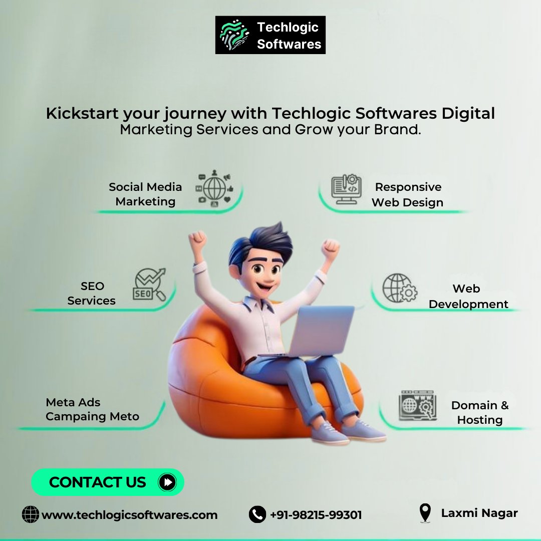 TechlogicS85913's tweet image. 🚀 Kickstart your digital journey with Techlogic Softwares!
From SEO & Social Media Marketing to Web Development, Hosting, and Meta Ads Campaigns – we’ve got everything to grow your brand online. 🌐✨
📞 Contact us: +91-98215-99301
🌍 techlogicsoftwares.com
📍 Laxmi Nagar