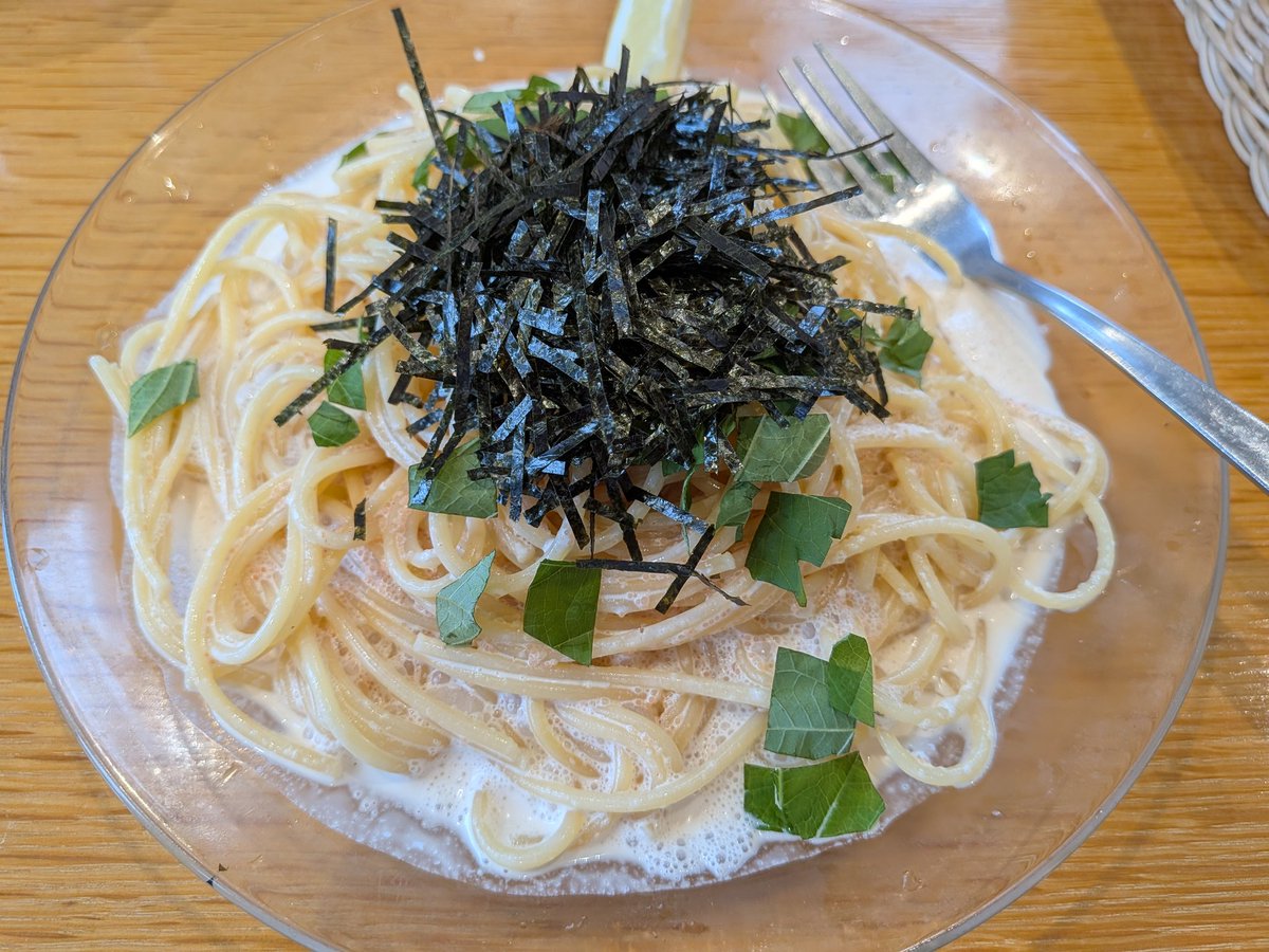 mar3_222's tweet photo. 8月10日（日）
パスタール@高崎
明太子と大葉の冷製パスタ

いつもと違うメニューで冒険してみた！何頼んでもおいしいのだけれども！
余談、他店で冷製パスタのメニューがなかったとき、いち早く初めたのがパスタールだった気がする、私がしらなかっただけかなぁ？ https://t.co/CwTmeBaQBf