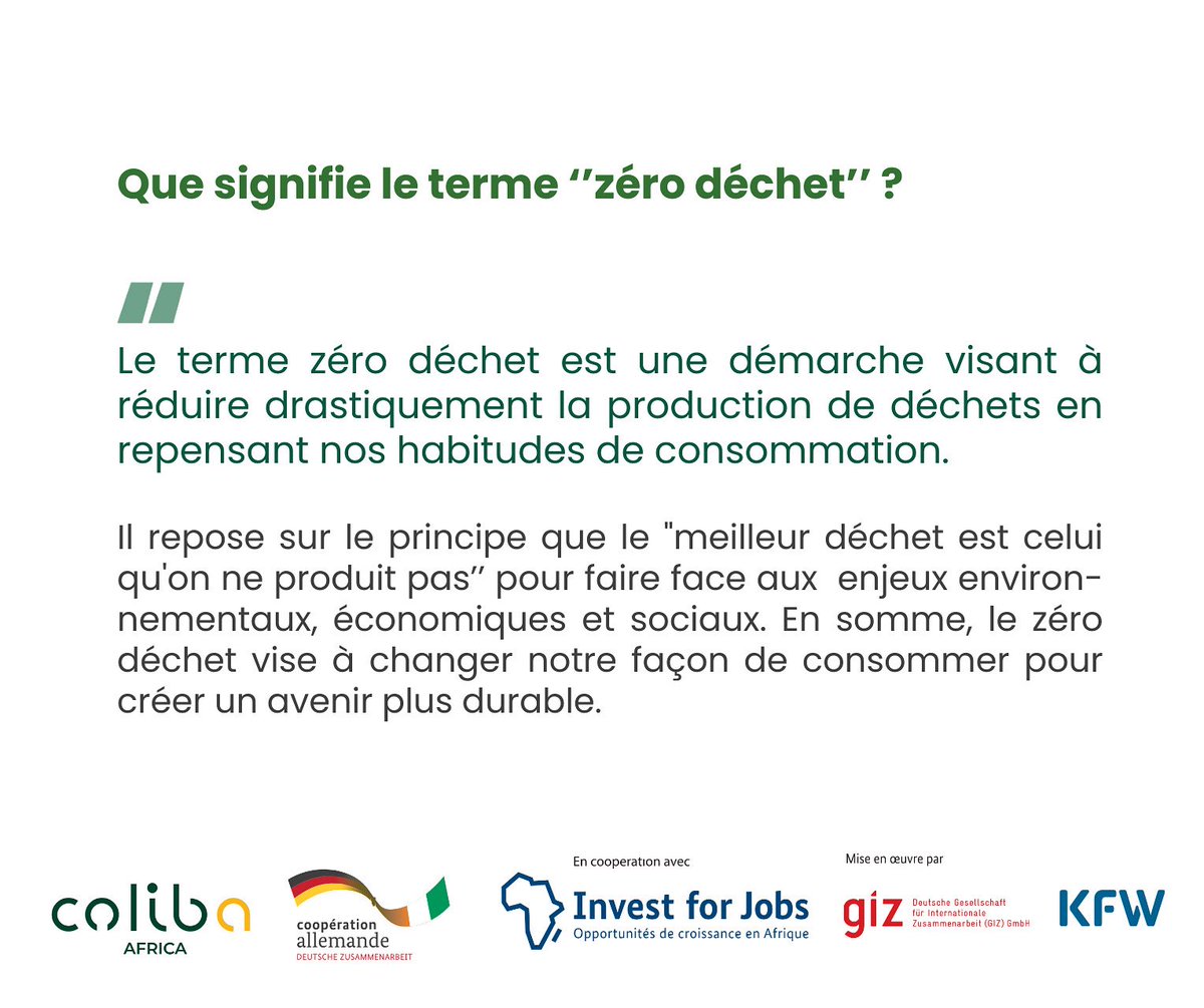Bon mois de septembre avec cette question environnementale : Qu’est ce que le terme écologique zéro déchet ?

#bonnesemaine #ColibaAfrica #recyclerenAfrique #zerodechet #cotedivoirecirculaire #precollecte #stopplastique