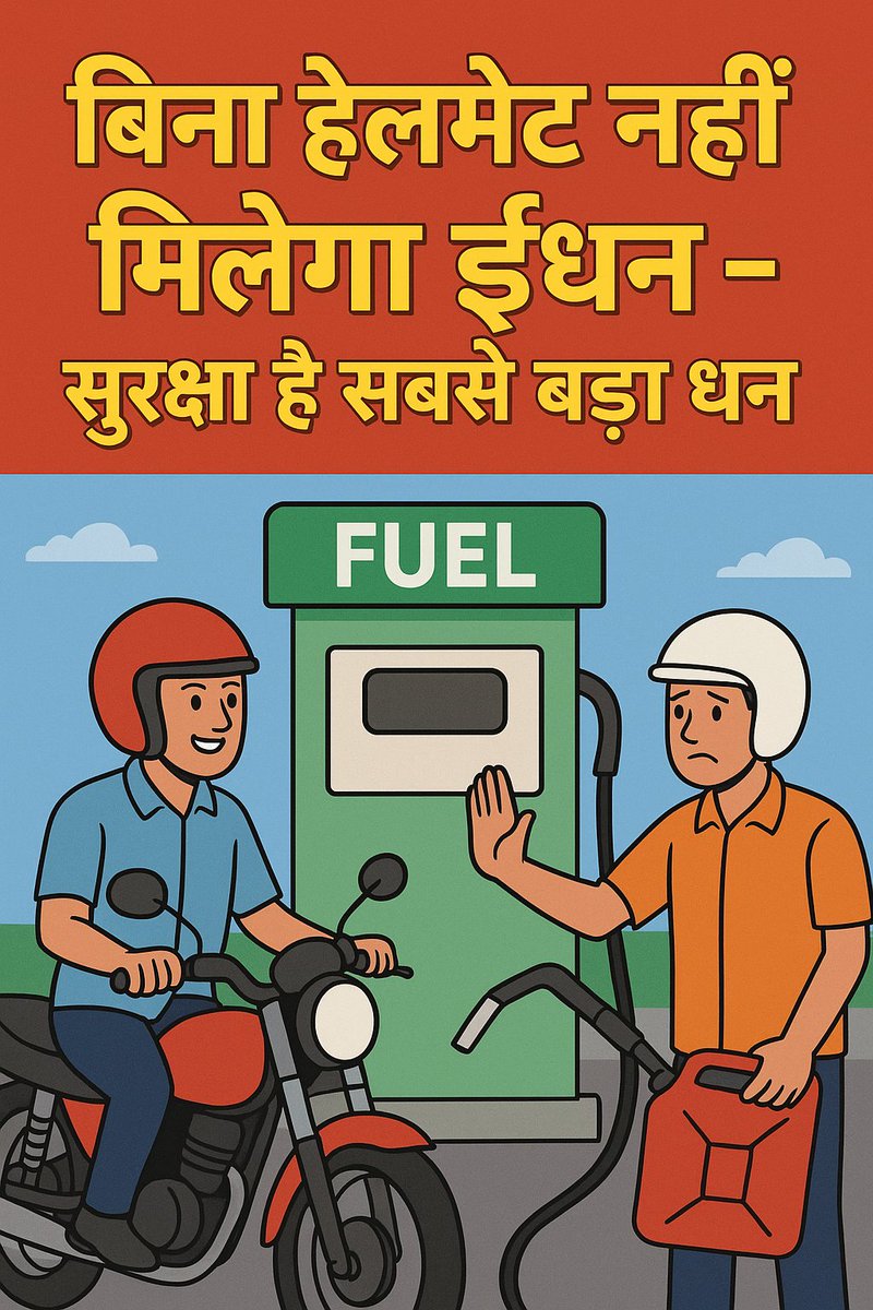 नो #हेलमेट, नो फ्यूल अभियान में आपका सहयोग अपेक्षित हैं।
#यातायात_नियमों का पालन करें,सुरक्षित रहें।