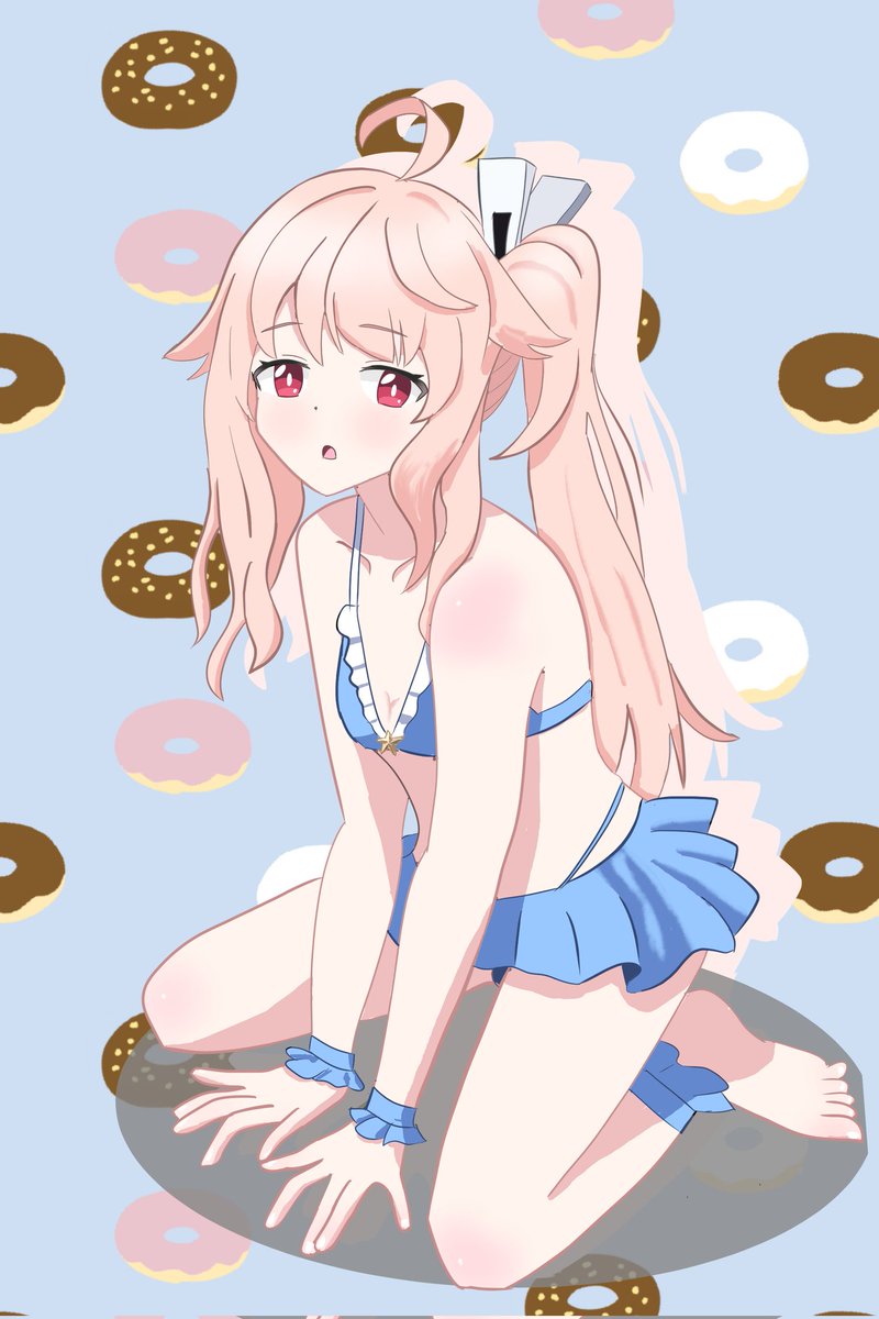 ブルアカのナツを描きました✨
推しキャラの1人です！
#ブルアカ
#柚鳥ナツ 
#水着のイラスト