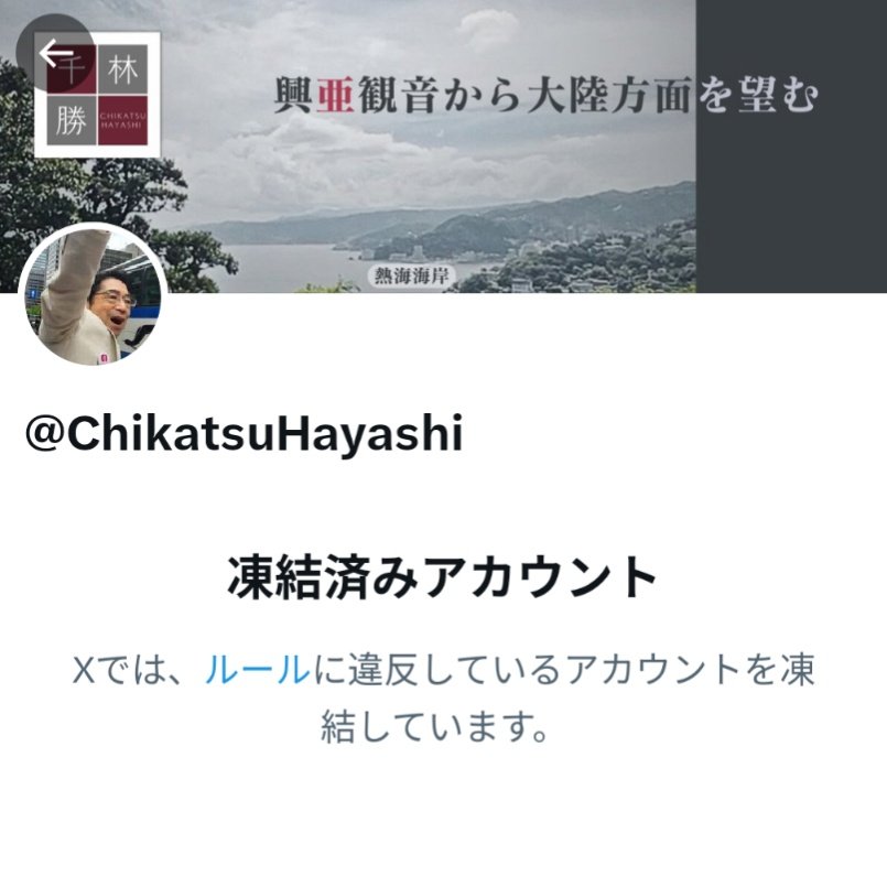 林千勝先生のアカウントが凍結されてる🥶😰