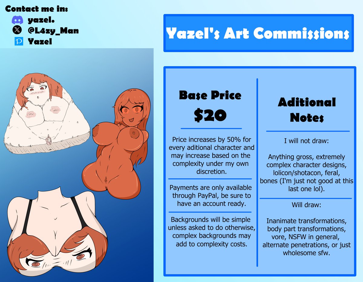 Yazel's TFs - Open Commissions tweet media