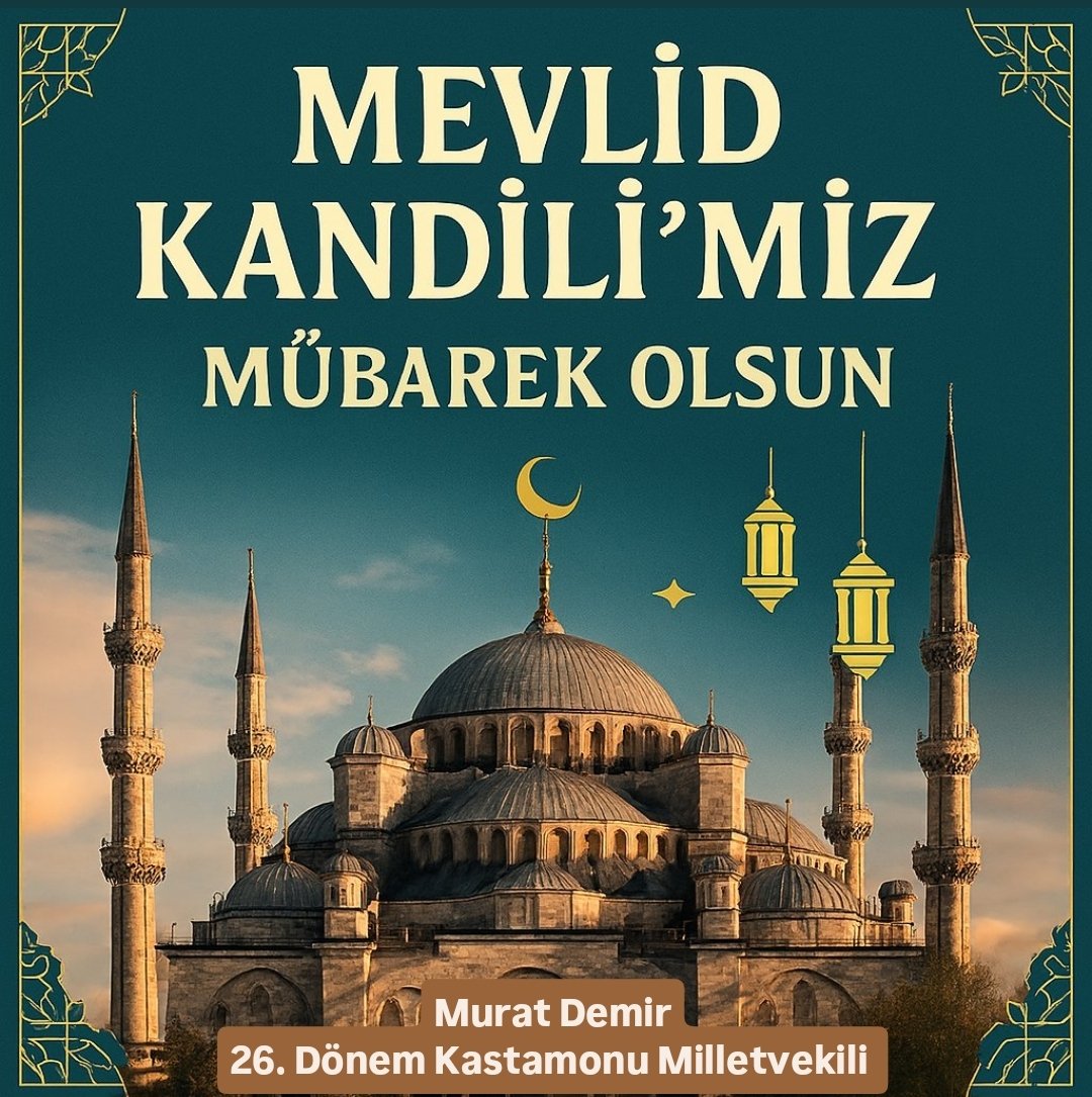 Alemlere rahmet olarak gönderilen Efendimiz (s.a.v) hürmetine; Rabbim birlik, dirlik ve kardeşliğimizi daim 
eylesin. Kandilimiz mübarek olsun..

#MevlidKandili