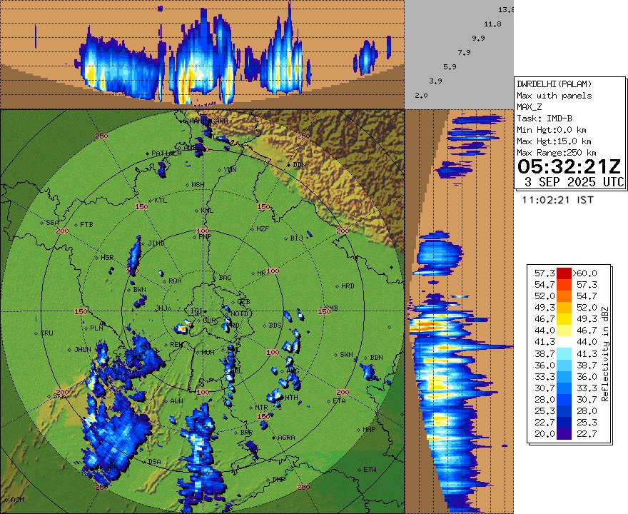 NCR Update: 
Scattered formations have begun, Expect sharp passing spells of moderate to high intensity rains in #Delhi #Ghaziabad #Noida #Gurgaon #Faridabad and nearby districts of #Haryana west #UttarPradesh till late evening hours.
Water logging if any will be short lived