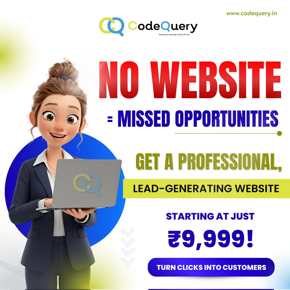 Codequery_'s tweet image. ❌ No Website = Missed Opportunities!

Customers are searching online every day—are they finding YOU?
Get a professional, lead-generating website starting at just ₹9,999 🚀

👉 codequery.in

#WebsiteDesign #BusinessGrowth #CodeQuery #LeadGeneration #DigitalPresence