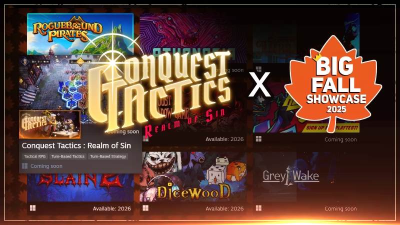 🎉 It’s Live! Day One Starts Now 🎉
The Clemmy’s Best Indie Games Fall Showcase 2025 is here over 200+ indies, new reveals, launches &amp; demos!
⚔️ Conquest Tactics: Realm of Sin is part of it!

Event link here👉 
store.steampowered.com/curator/263972…

#BIGFallShowcase #indiegames