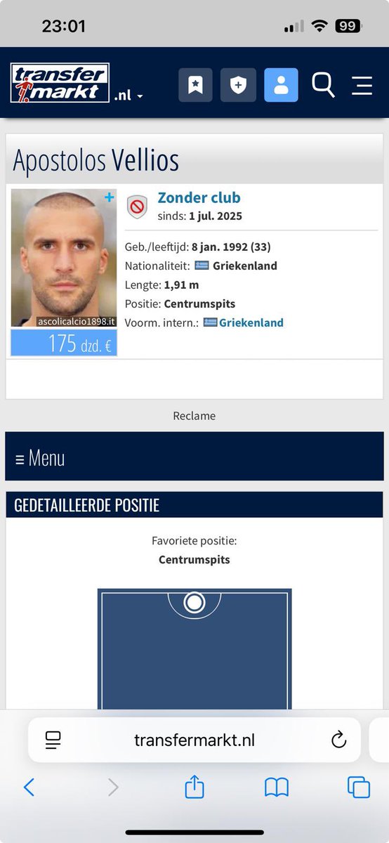 #peczwolle
Aangezien het niet gelukt is om een spits met kwaliteit te halen en je er maar 1 hebt (Buitink tel ik niet mee
Moet je er alles aan doen om
Deze cultheld te halen.