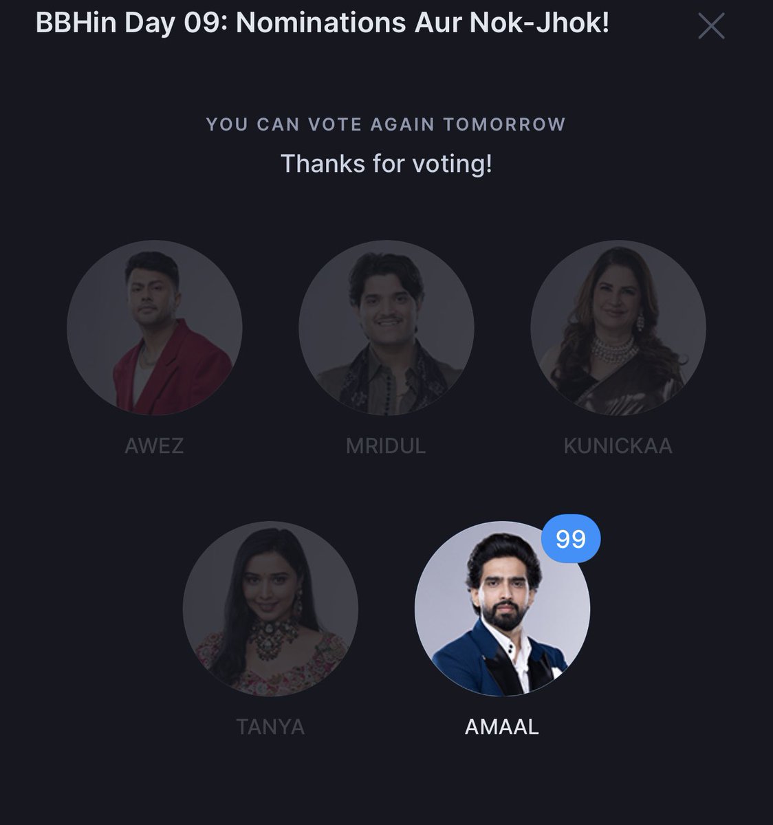 ARMAAN MALIK (@armaanmalik22) on Twitter photo Vote for Amaal! Head to the JioHotstar app and under the Big Boss title there's a voting option: You can cast upto 99 votes per ID per day until Friday, 10am!!
Let's keep Amaal ruling the house - flood those votes! 🔥
<a href="/AmaalMallik/">Amaal Mallik</a> #AmaalMallik #BigBoss19 #BigBoss Vote for Amaal! Head to the JioHotstar app and under the Big Boss title there's a voting option: You can cast upto 99 votes per ID per day until Friday, 10am!!
Let's keep Amaal ruling the house - flood those votes! 🔥
<a href="/AmaalMallik/">Amaal Mallik</a> #AmaalMallik #BigBoss19 #BigBoss
