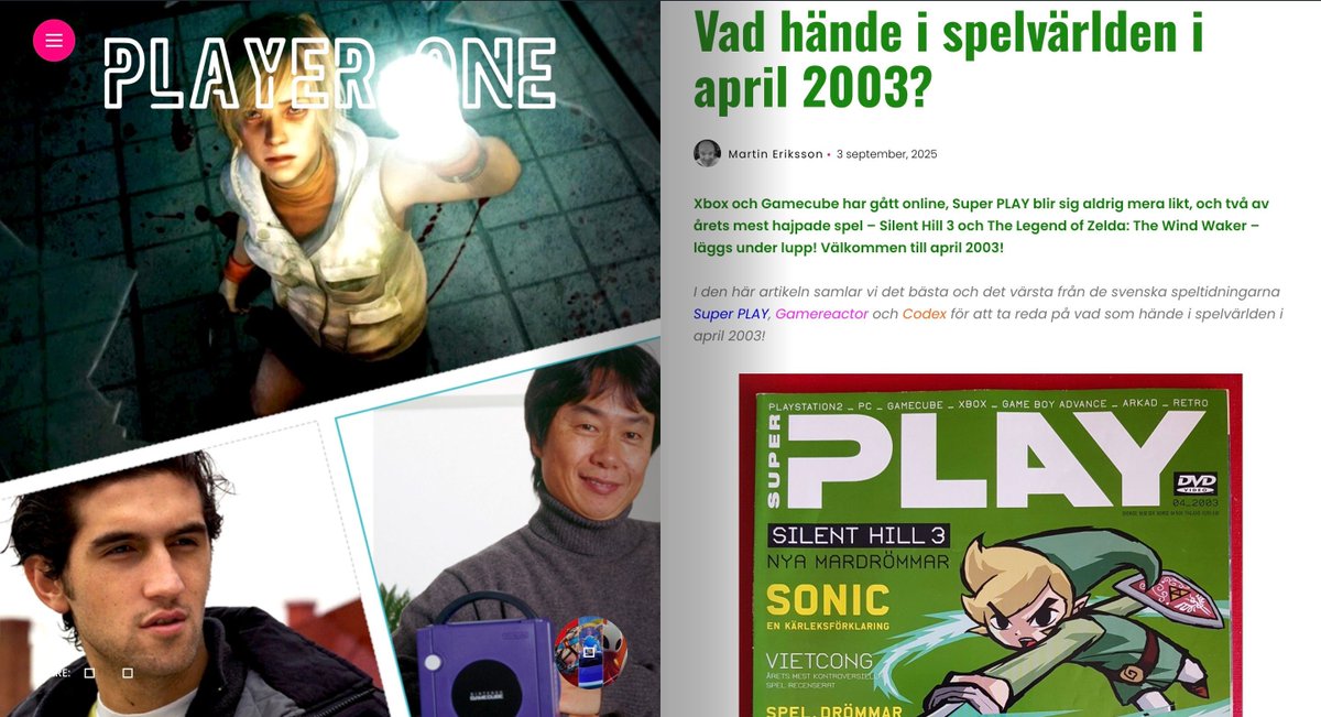 Det har återigen blivit dags att åka med Martin på en av hans fascinerande tidsresor för att uppleva spelvärlden förr i tiden. Den här gången ställer vi in vår DeLorean på april 2003. playerone.se/vad-hande-i-sp…