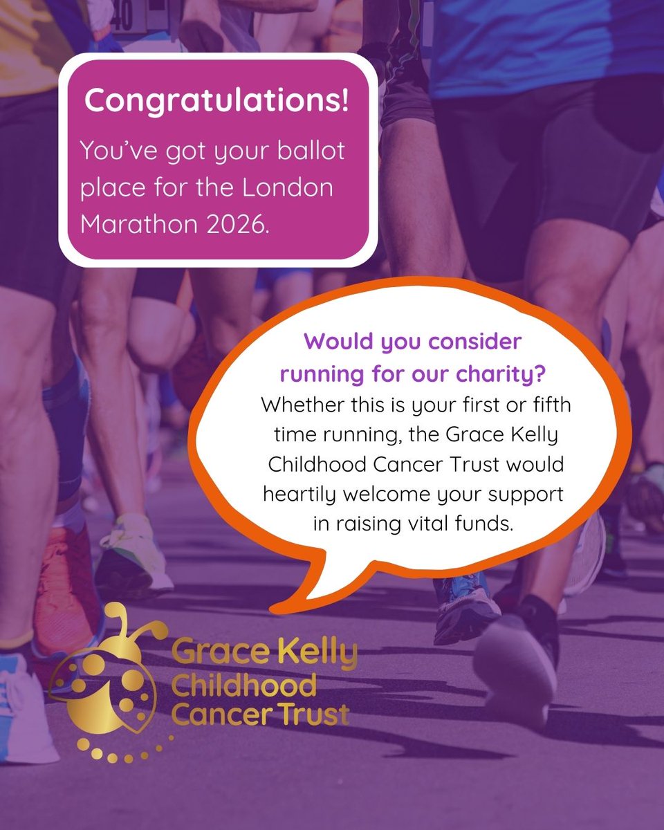 GraceKellyTrust's tweet image. For more information please contact our team: 
📧 fundraising@gkcct.org 
☎️01905 885 777 

#LondonMarathon #RunningForACause #TeamLadybird #ChildhoodCancerAwareness #GKCCT #CharityRun #Marathon2026