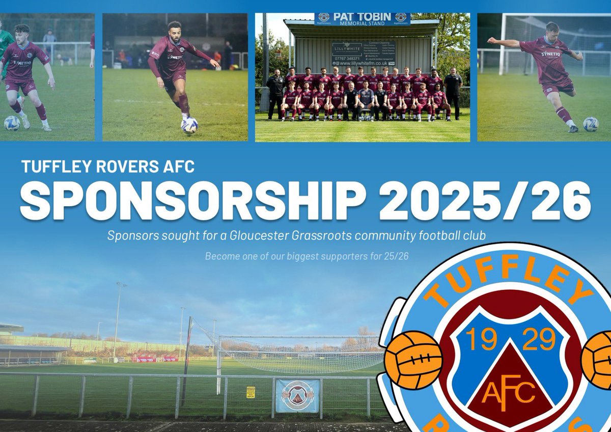 We are still on the look out for club sponsors. If you’d like to support us get in touch via DM or admin@tuffleyroversfc.co.uk to find out more.