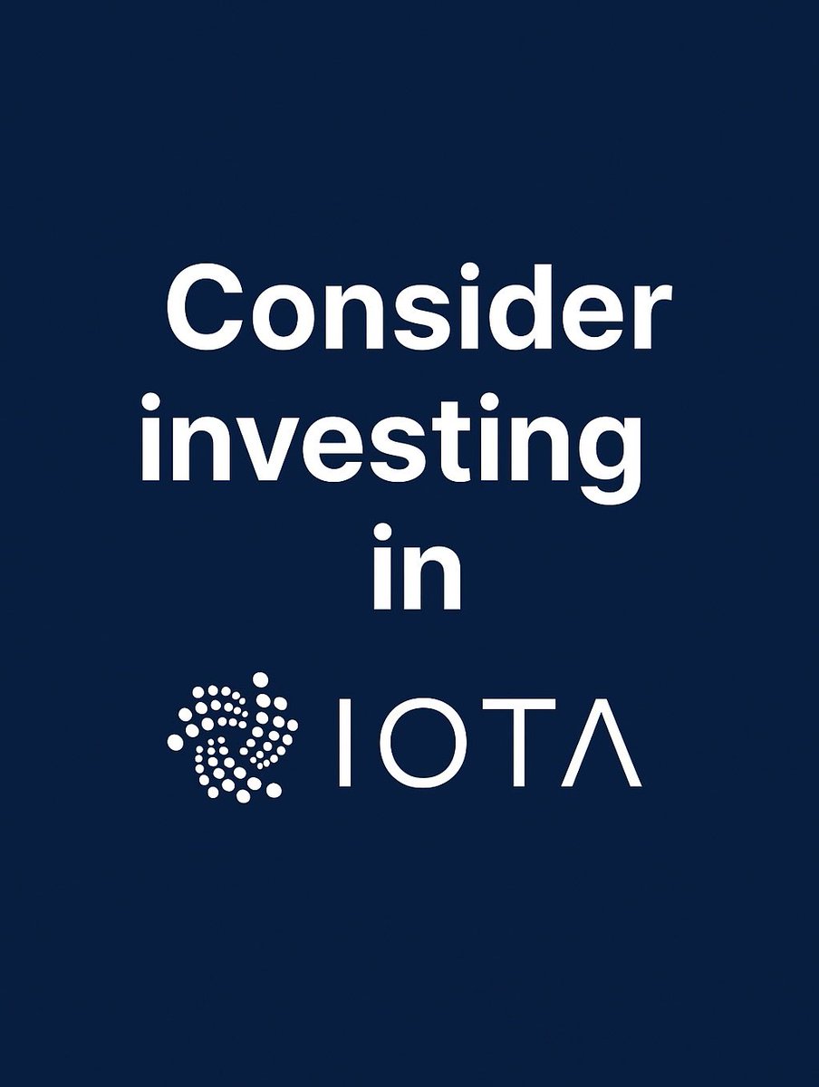 👀

🧵 Consider investing in $IOTA

Let’s be honest: most people scroll past IOTA.
They think it’s “that old IoT project from 2017.”
But if you actually take the time to look…
👉 You’ll realize #IOTA might be one of the most undervalued networks in Web3 today.

Let me explain 👇