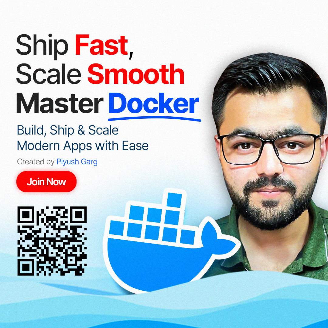 piyushgarg_dev's tweet image. 🚀 Ship Fast. Scale Smooth. Master Docker. 🐳

Ready to build, ship &amp;amp; scale modern apps with ease?
Join my Docker Mastery Course today and level up your DevOps game! 💻✨

👉 Scan the QR code or visit piyushgarg[.]pro/docker to get started.