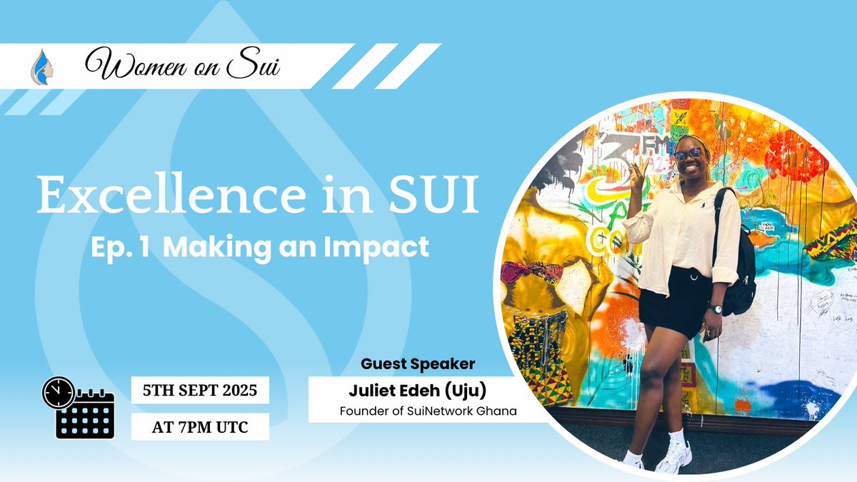 Women On Sui (@womenonsui) on Twitter photo We are honored to introduce our first spotlight member in our WoS: Excellence in Sui series <a href="/ujunwaedeh/">UjuSays.Sui</a>, aka Uju, the powerhouse behind Sui Ghana!
Juliet Edeh is breaking barriers in Web3, onboarding 6,000+ students, builders, and enthusiasts to the Sui blockchain in just 8 We are honored to introduce our first spotlight member in our WoS: Excellence in Sui series <a href="/ujunwaedeh/">UjuSays.Sui</a>, aka Uju, the powerhouse behind Sui Ghana!
Juliet Edeh is breaking barriers in Web3, onboarding 6,000+ students, builders, and enthusiasts to the Sui blockchain in just 8